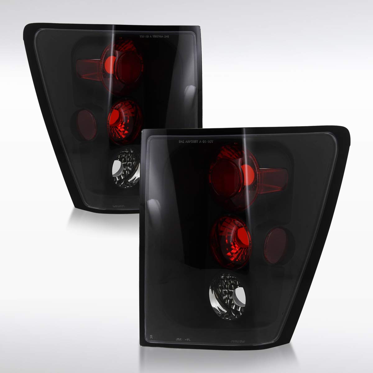 AUTOZENSATION Black Housing Clear Lens Tail Lights Pair for 2005-2006 Jeep Grand Cherokee - Left & Right Assembly - Upgrade Your Vehicle's Style & Visibility for Night Driving & Off-Road Adventures