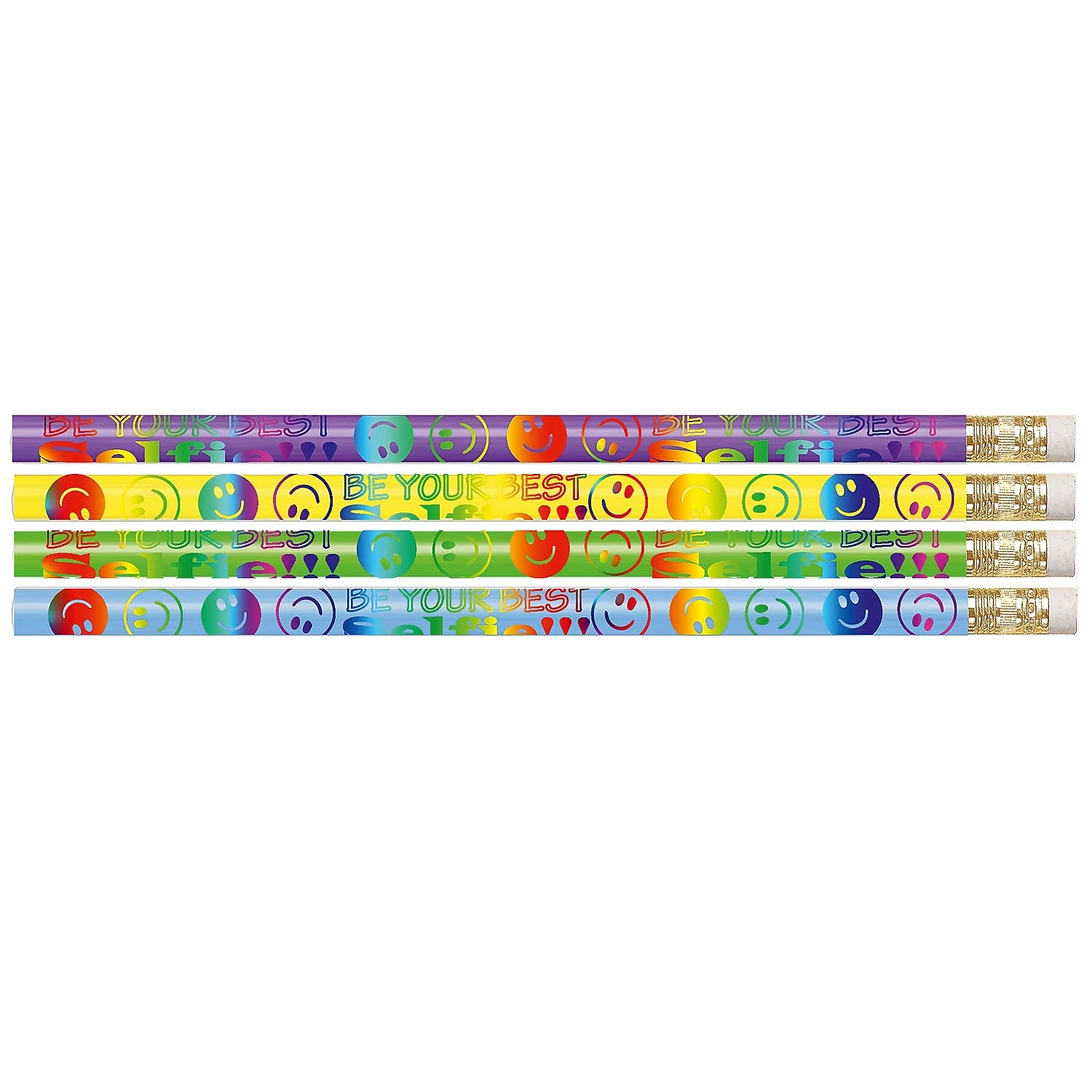 Musgrave Pencil Company Motivational Pencils - #2 Lead, 12 Pencils per Pack (12 Packs) - Inspirational 'Be Your Best Selfie' Design - Perfect for Office, School & Gift Giving (MUS2567D-12)