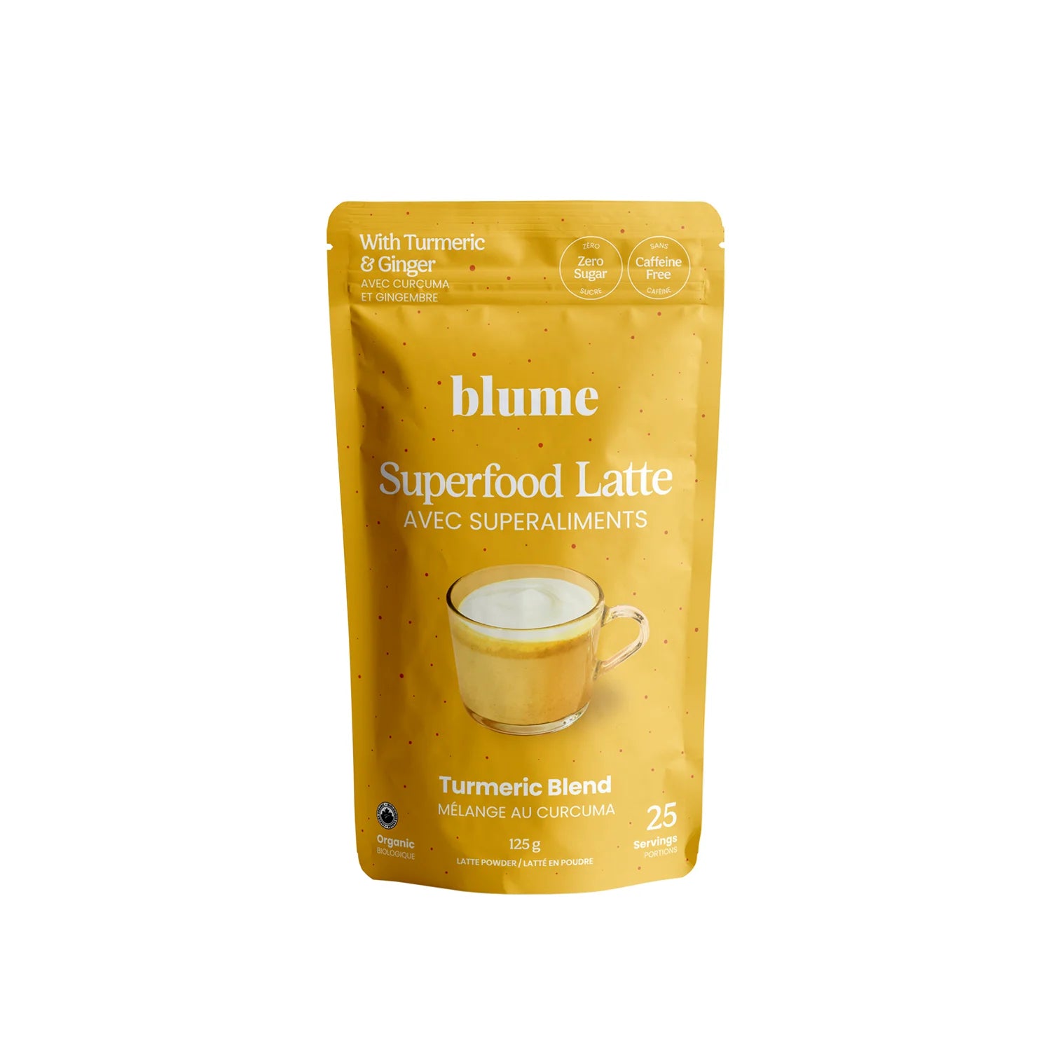 Blume Turmeric Blend Superfood Latte Mix - 125g | Organic Golden Milk Powder with Black Pepper & Cinnamon | Perfect for Morning Boost, Afternoon Pick-Me-Up & Evening Relaxation