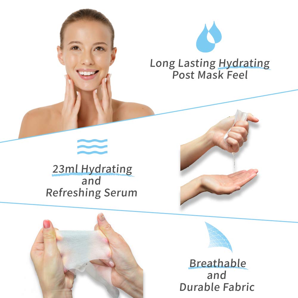 My Beauty Diary Aloe Vera Soothing Facial Mask - 8 Sheet Hydrating Face Mask for Dry & Sensitive Skin | Korean Skincare for Daily Use & Spa Night
