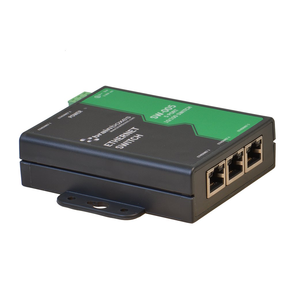 Brainboxes SW-005 5 Port Gigabit Unmanaged Ethernet Network Switch - Wall Mountable, Plug & Play for Home Office, Gaming, and Small Business Networking