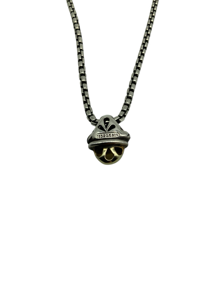 David Yurman 14k Gold & Sterling Silver Acorn Pendant Necklace for Women - Elegant Jewelry Gift for Birthday, Anniversary & Special Occasions