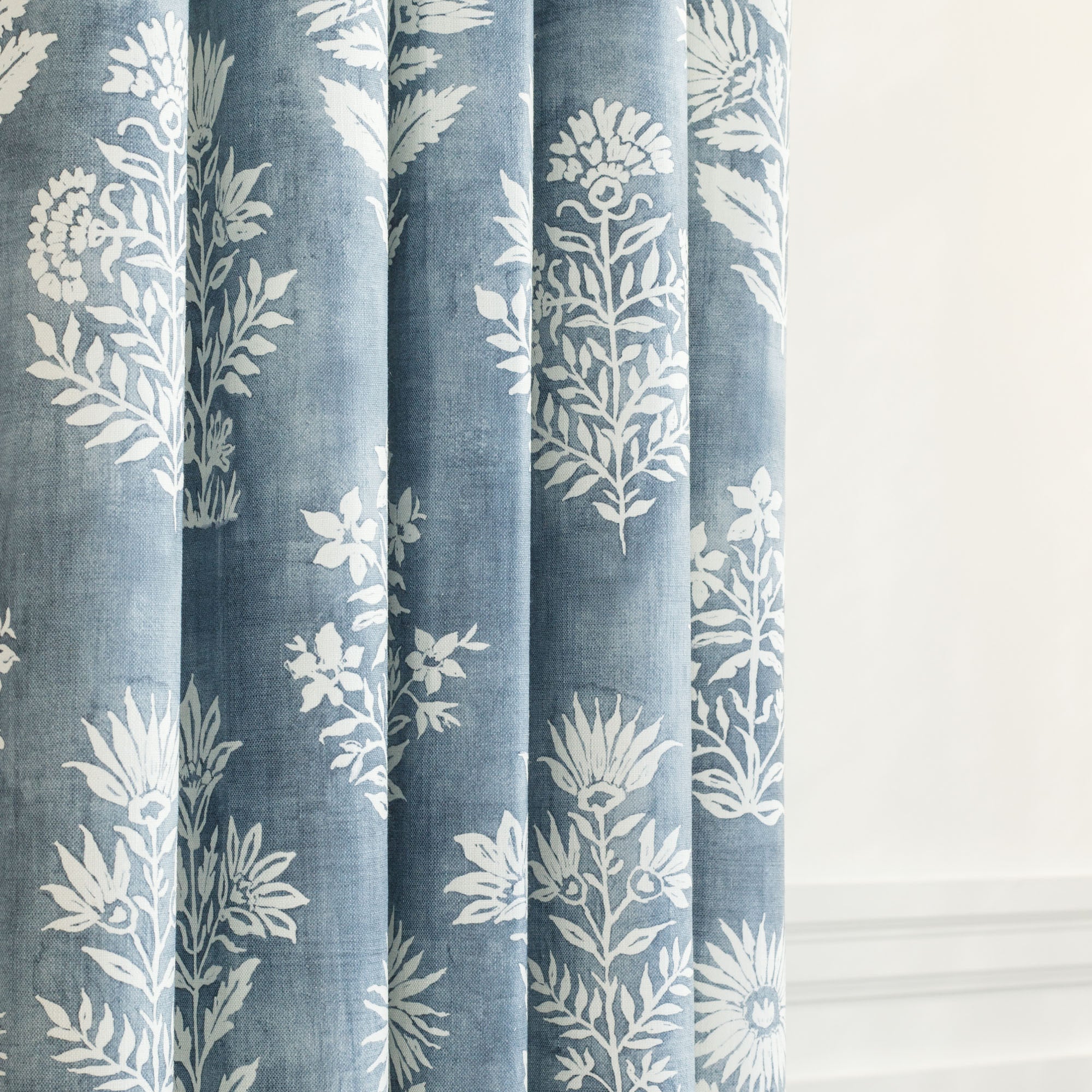 Premium Flora Fabric - Soft & Durable Denim Blue Cotton Material for DIY Crafts, Upholstery & Home Decor | Perfect for Sewing, Quilting & Fashion Projects