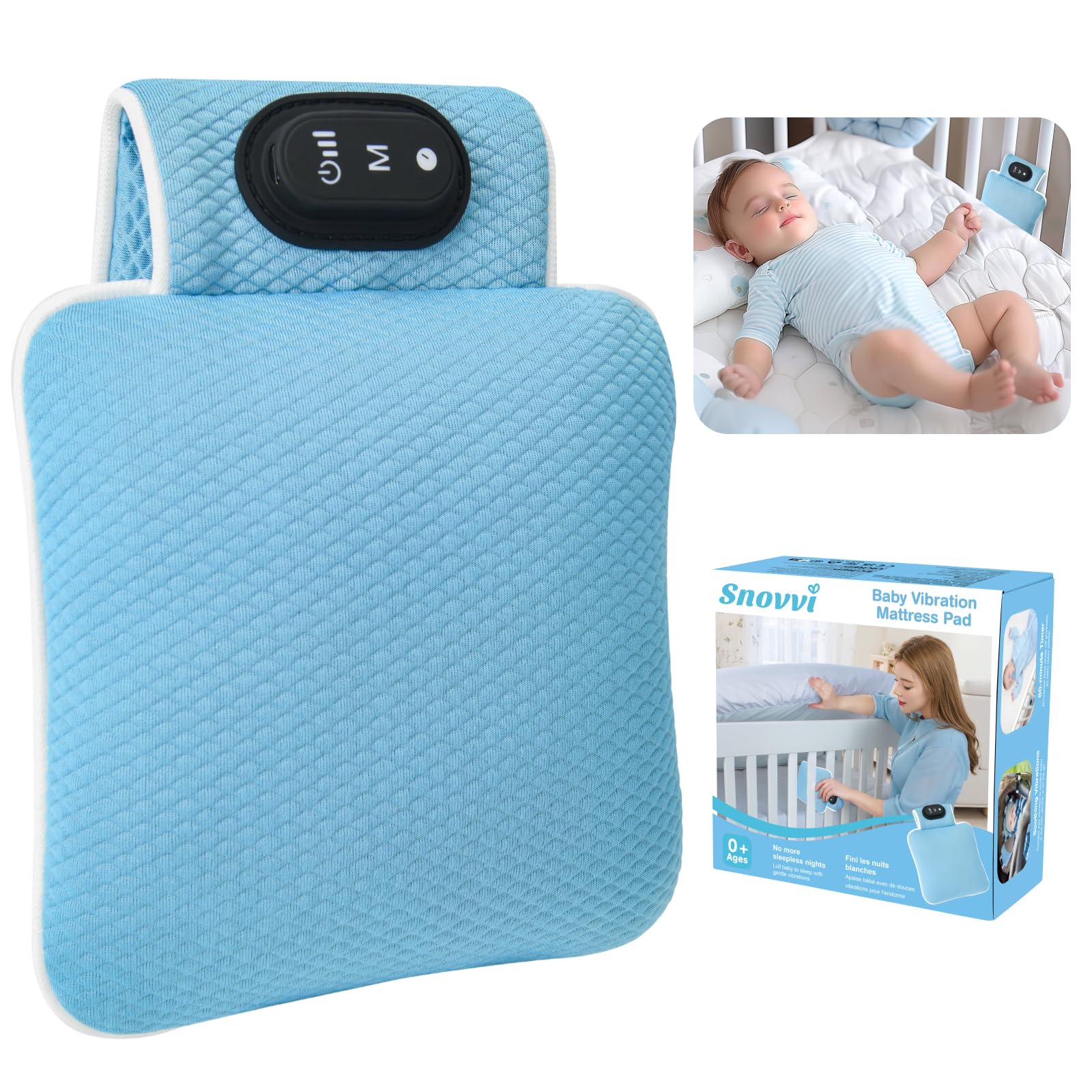 Baby Vibrating Sleep Soother with 3 Adjustable Vibration Modes & 90-Min Auto Shutoff | Portable Infant Sleep Aid for Newborns | Perfect for Nursery, Travel & Baby Showers | Improves Sleep Quality & Comfort