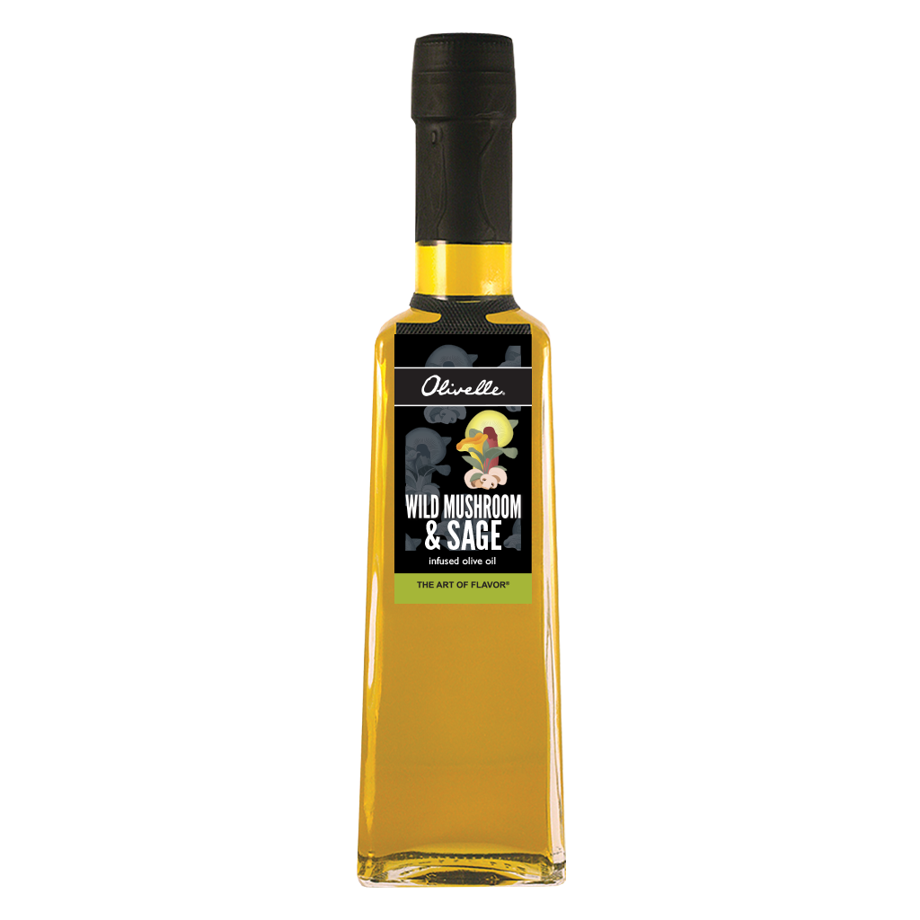 Organic Wild Mushroom & Sage Infused Olive Oil - Premium Gourmet Cooking Oil for Pasta, Risotto & Salad Dressing - Perfect for Italian Cuisine & Healthy Recipes