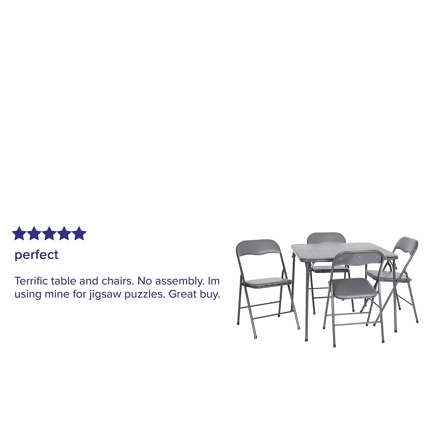 Flash Furniture Madison 5-Piece Folding Card Table and Chairs Set - Portable Indoor/Outdoor Event Furniture for Parties, Picnics & Game Nights (Gray)
