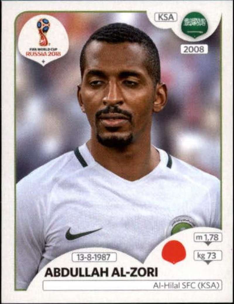 2018 Panini FIFA World Cup Russia Sticker #56 Abdullah Al-Zori Saudi Arabia - NM/Mint Condition - Official Collectible Soccer Stickers for Albums, Trading & Memorabilia Display