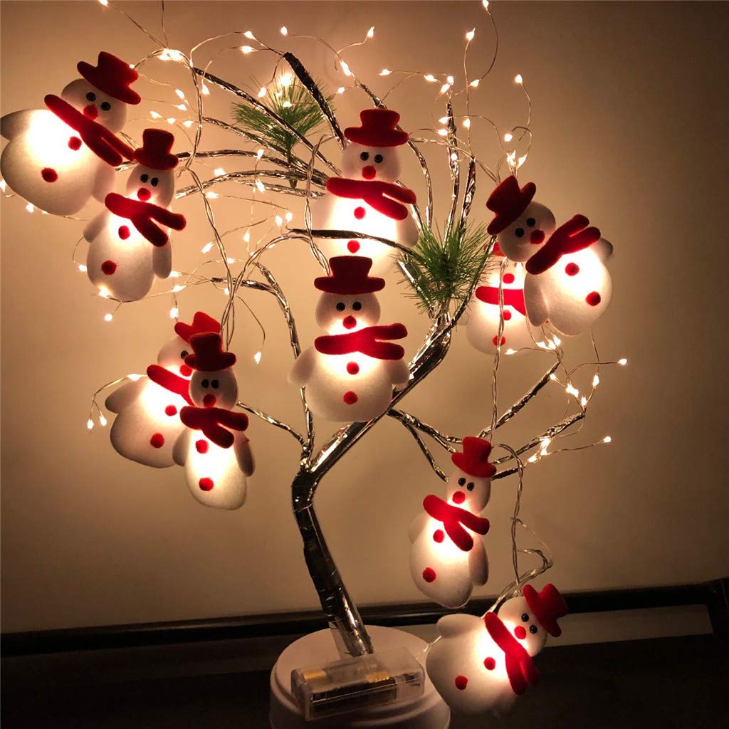 Christmas Snowman LED String Lights - 5.4ft Waterproof for Holiday Decor