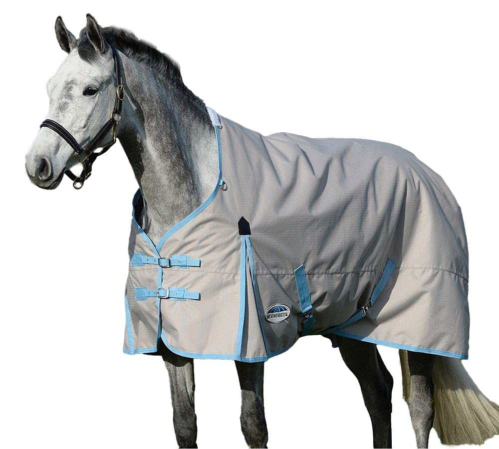 Weatherbeeta Comfitec Essential Standard Neck Horse Blanket Lite - Taupe/Light Blue 51