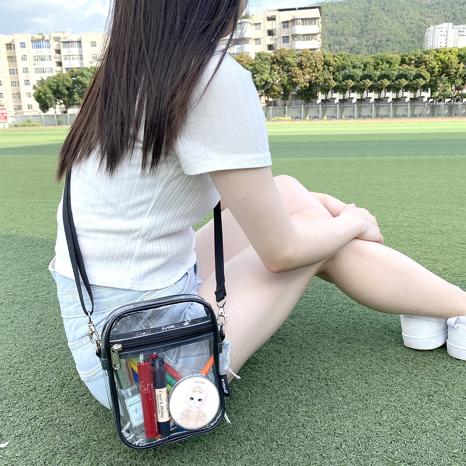 Stadium Approved Clear Crossbody Bag for Concerts & Sports Events - Transparent Purse for Women, Security Check Friendly - Perfect for Music Festivals, NFL Games & Theme Parks