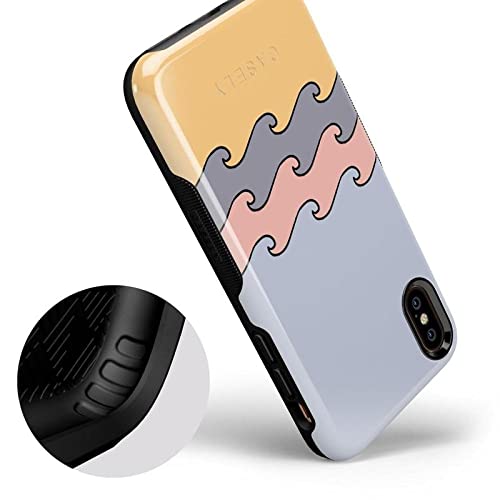 Casely iPhone X/XS Case - High Tide Layered Ocean Waves Protective Phone Cover | Slim Shockproof Design for Daily Use, Travel & Outdoor Activities