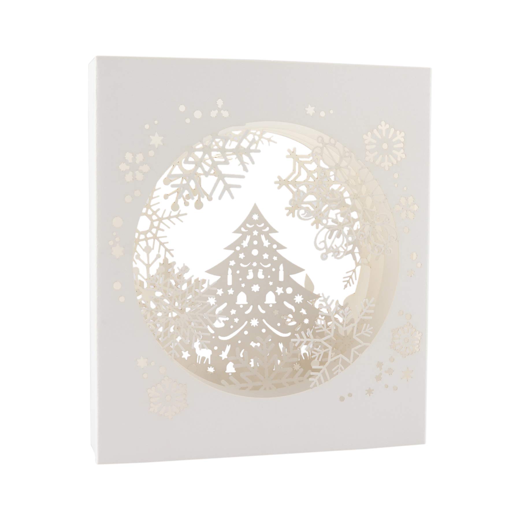 3D Pop Up Christmas Greeting Card - Handmade Holiday Xmas Gift for Mom, Wife, Family (White Snow Box) | Perfect for Christmas Wishes, Gifts & Decorations