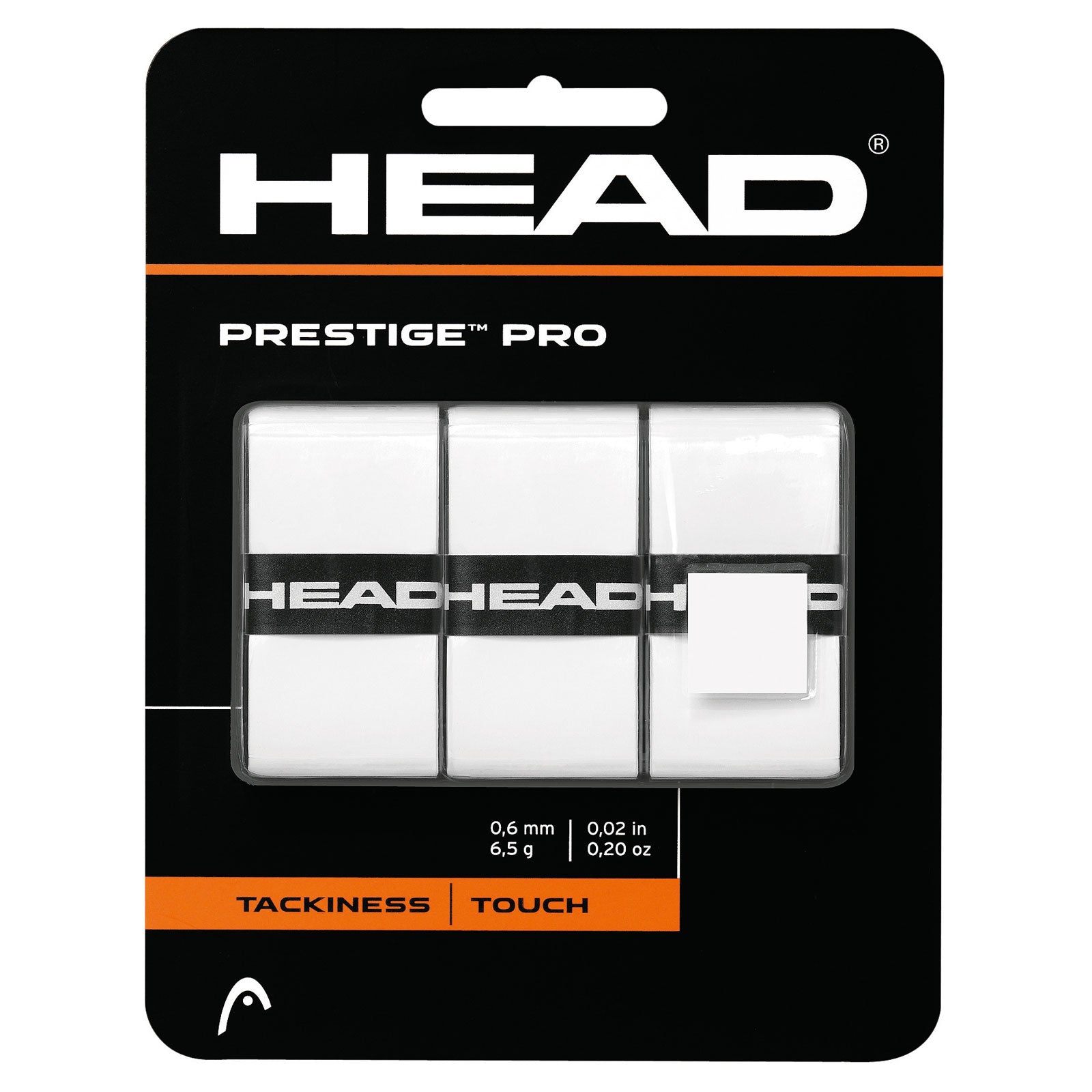 Head Prestige Pro Overgrip 3 Pack (White) - Premium Tennis Grip for Enhanced Control & Comfort | Perfect for Competitive Play & Training Sessions