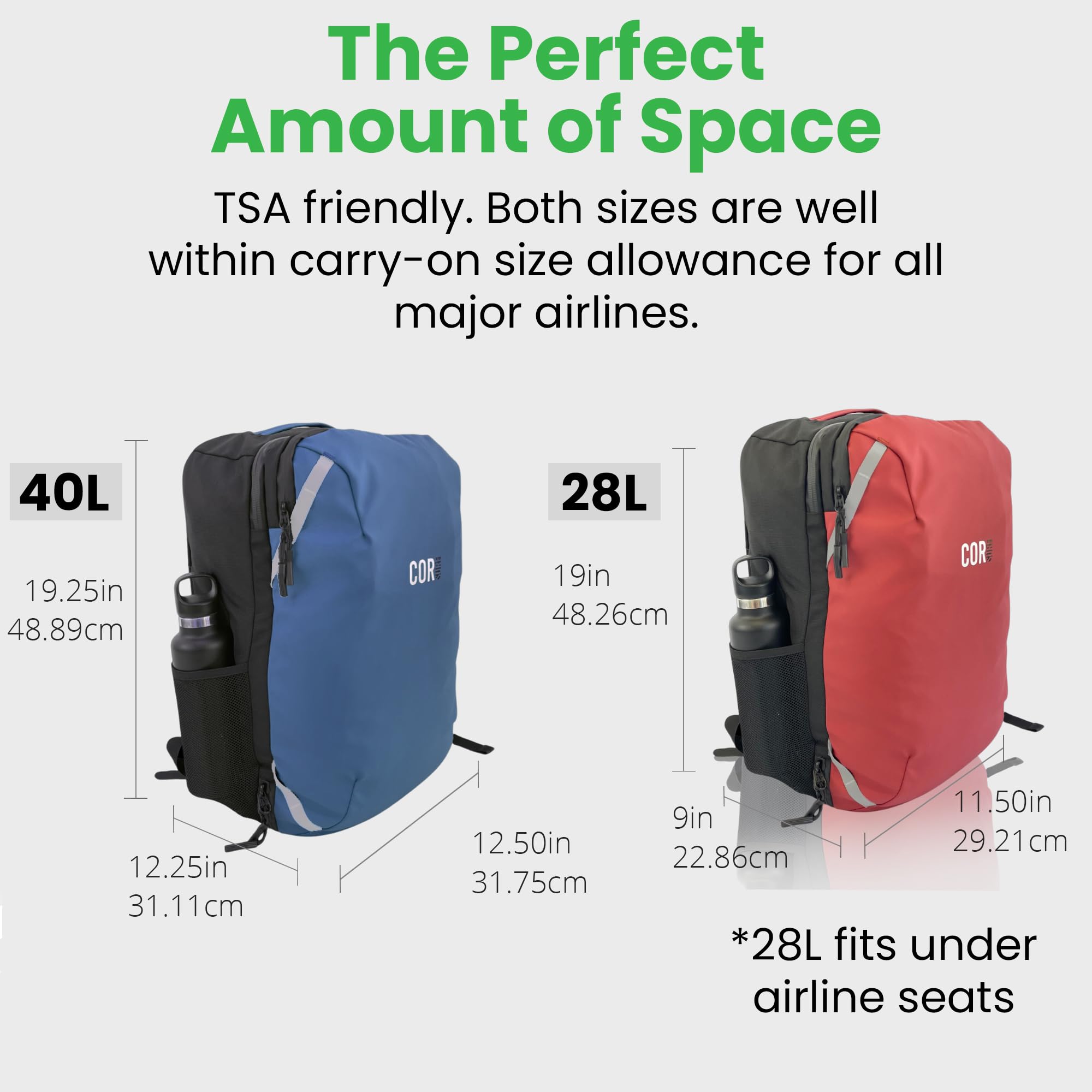 **COR Surf Travel Backpack 40L - Waterproof Carry-On Laptop Backpack with Secret Passport Pockets for Men & Women | Business Weekender & Daypack for Air Travel, Commuting & Outdoor Adventures | The Island Hopper (Black)**