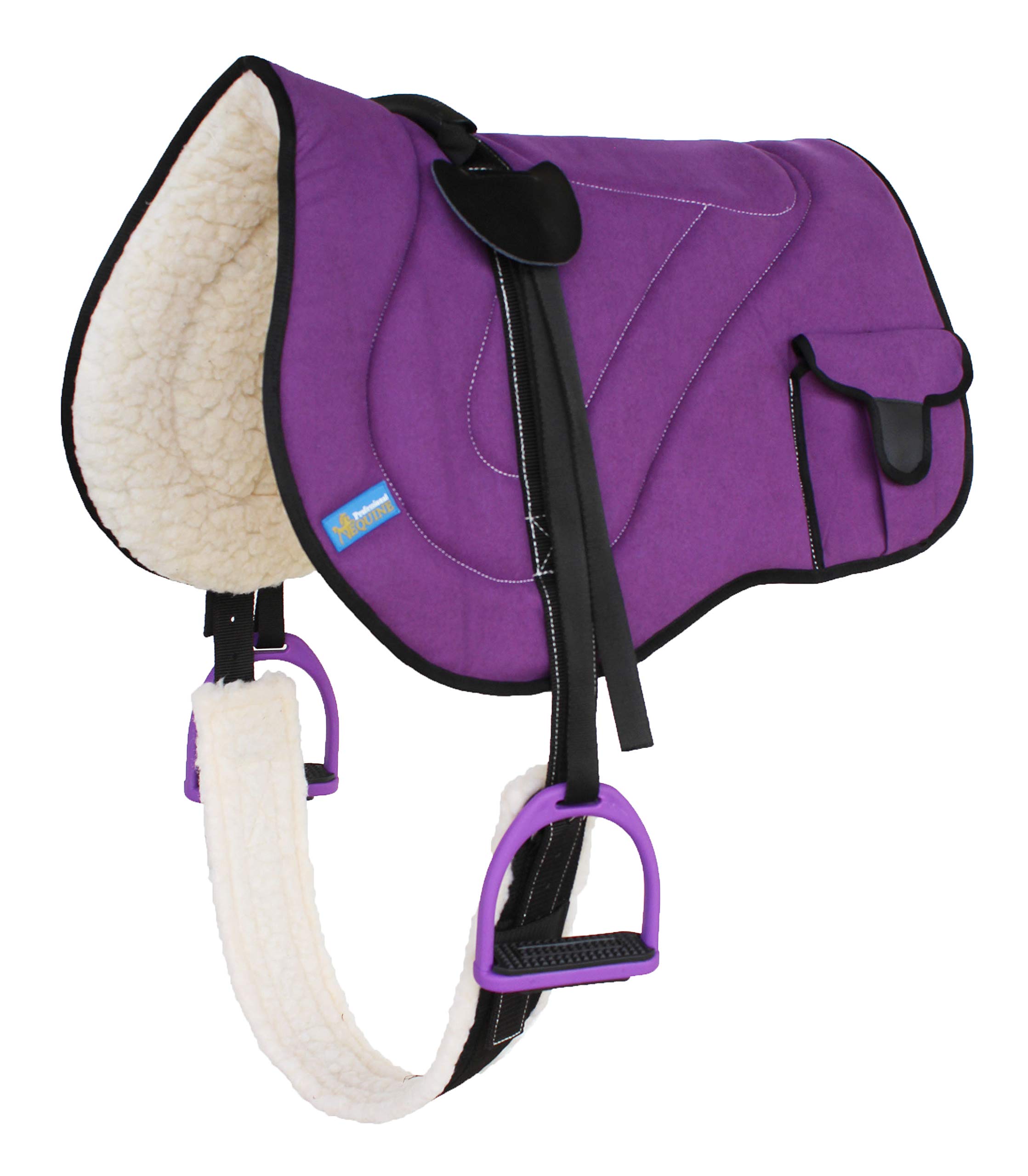 Premium Fleece Padded Horse Saddle Pad - Adjustable Bareback Trail Riding Pad with Stirrup Pockets for Comfort & Safety | Perfect for Western, English & Trail Riding
