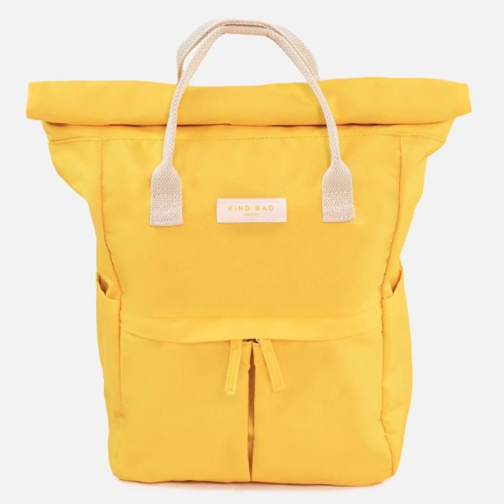 Kind Bags Hackney Medium Backpack - Waterproof Laptop Backpack for Men & Women, 15.6 Inch Travel Backpack with USB Charging Port, Durable Yellow Daypack for Work, School, Commuting & Outdoor Adventures