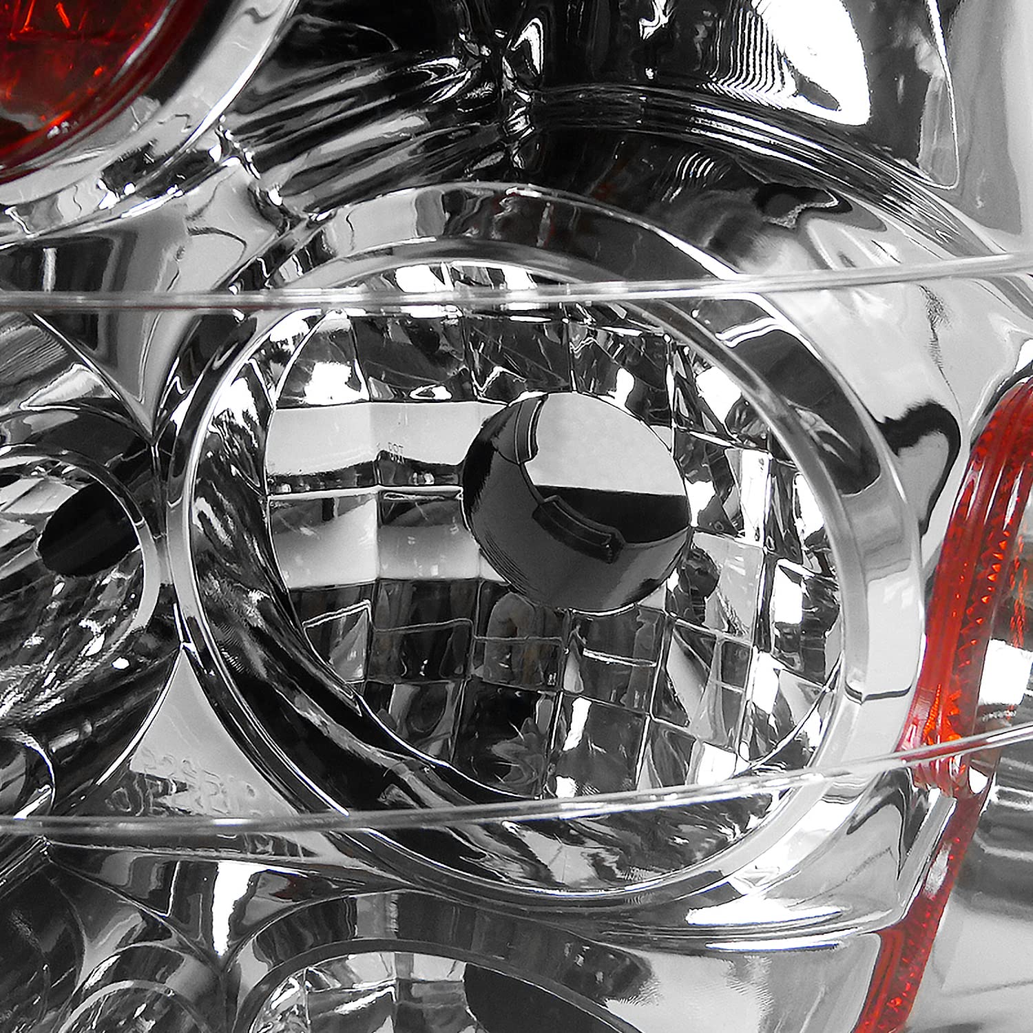 Spec-D Tuning Chrome Housing Clear Lens Tail Lights for 2006-2011 Honda Civic Sedan 4 Door - Left & Right Pair Assembly - Upgrade Your Car's Rear Style for Night Driving & Enhanced Visibility