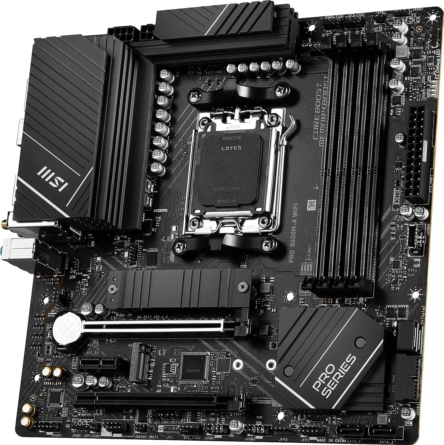 AMD Ryzen 5 7600X CPU & MSI PRO B650M-A WiFi Motherboard Bundle - AM5 Socket, mATX, DDR5, M.2 SSD, USB 3.2 Gen 2, Wi-Fi 6E - Perfect for Gaming PC Builds & Content Creation Workstations