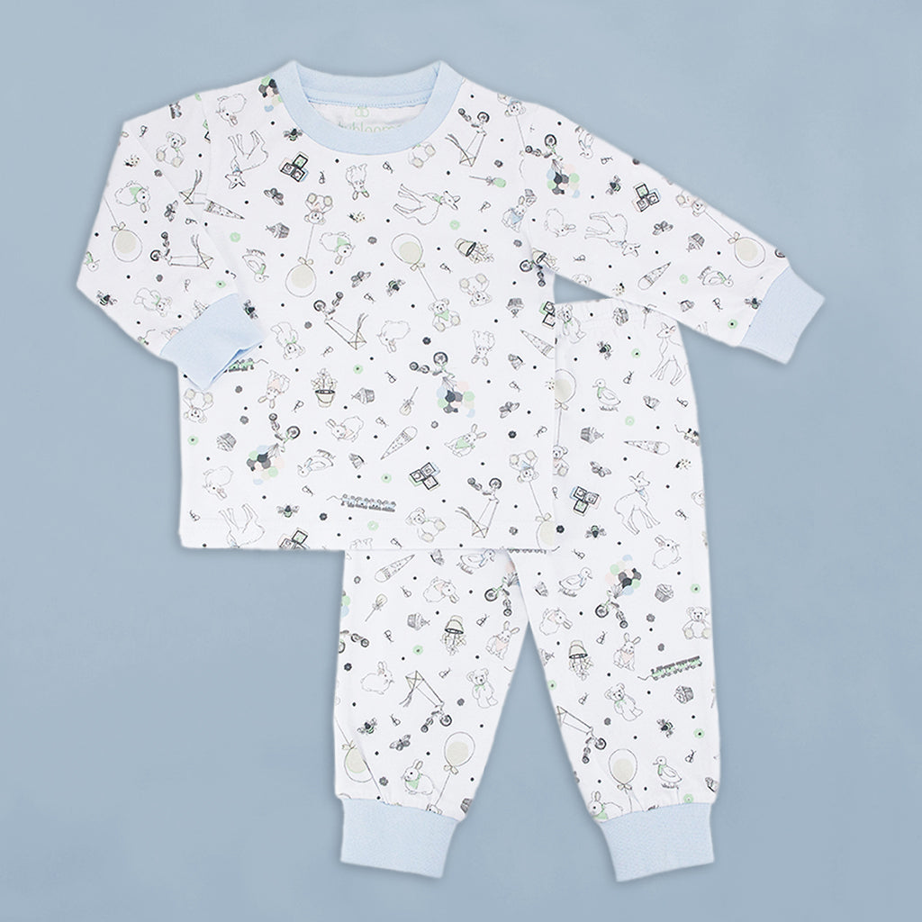 Soft Cotton Baby Pajamas for 18-24 Months - Comfortable Blue Sleepwear for Toddlers | Perfect for Bedtime & Nursery
