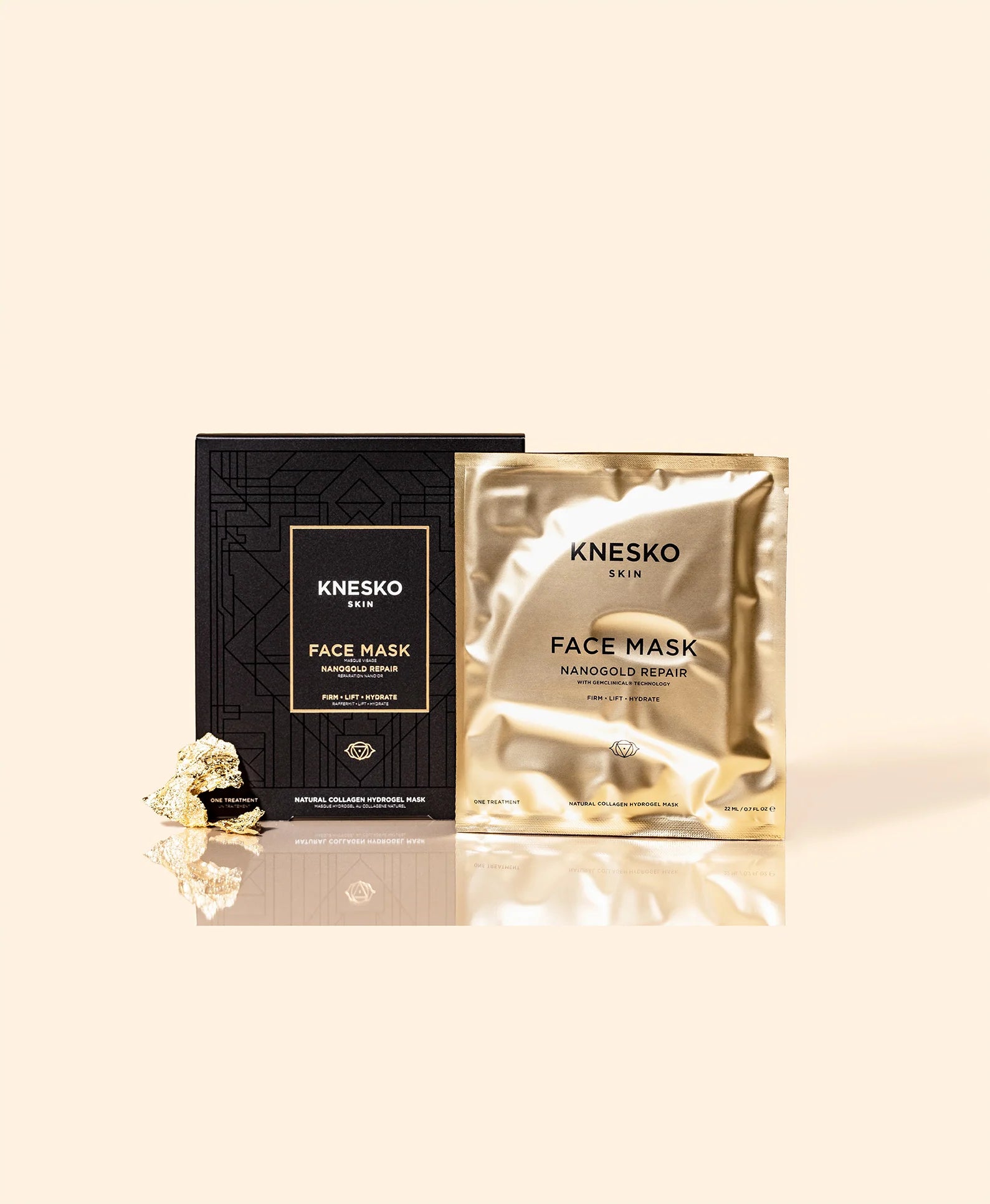 Knesko Gold Repair Collagen Face Mask - Anti-Aging & Hydrating Skincare Treatment for Glowing Skin - Perfect for Night Routine, Spa Days & Special Occasions