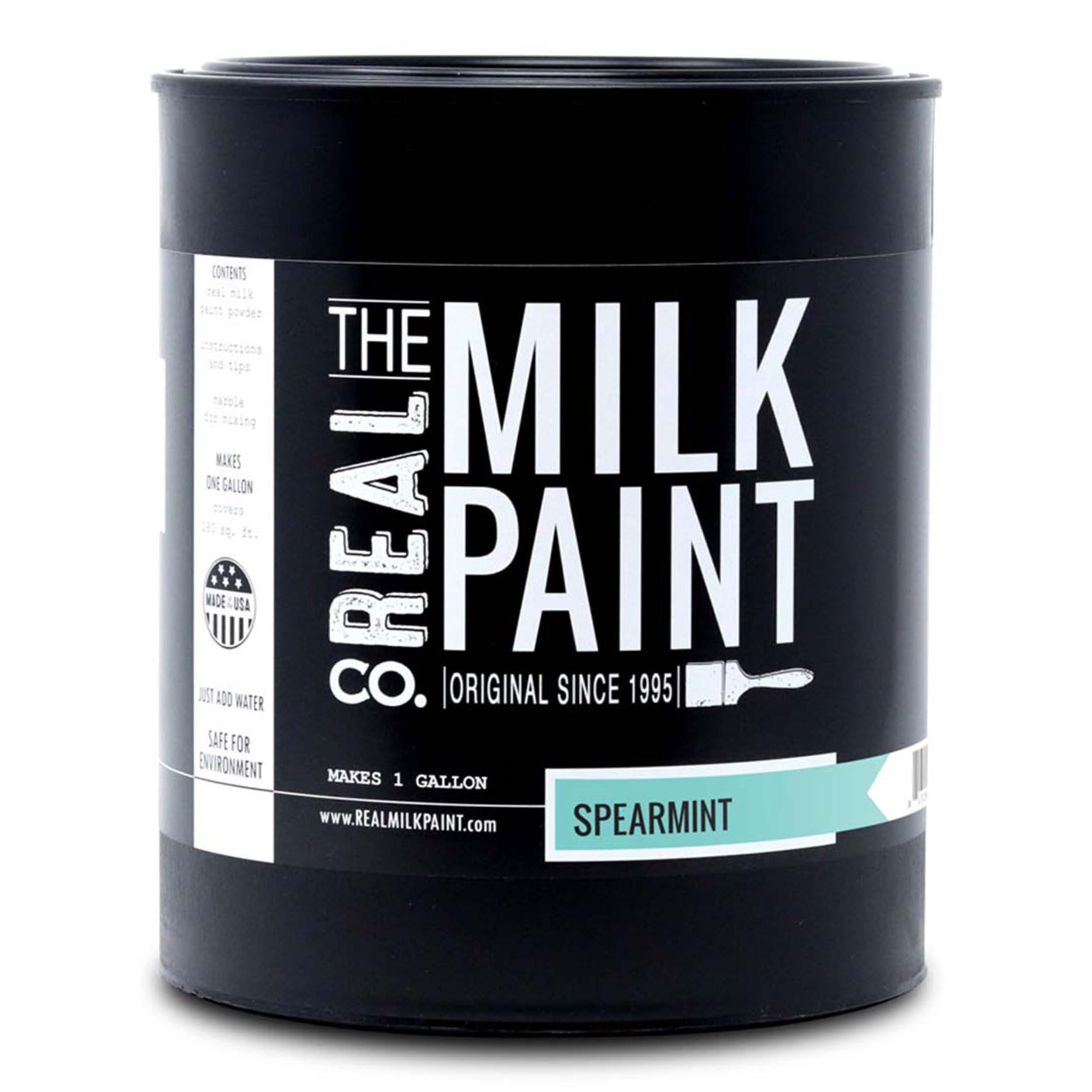 Real Milk Paint - Organic Water-Based Matte Wood Paint for Furniture, Cabinets, Walls, Brick & Stone | VOC-Free, Non-Toxic | Spearmint Green (1 Gallon) - Perfect for Eco-Friendly Home Renovation & DIY Projects