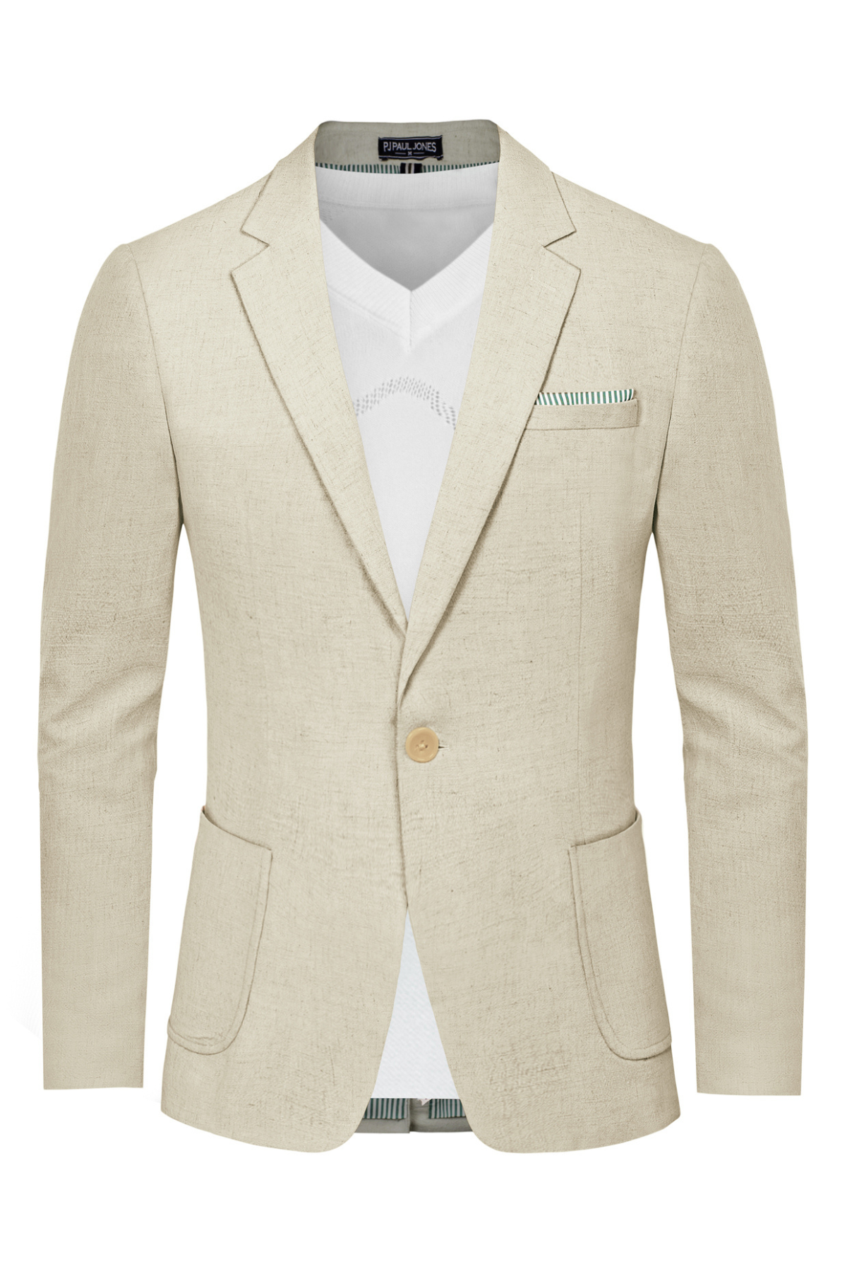 Men's Slim Fit Linen Blazer - Lightweight Casual Sport Coat with 2 Buttons for Business Casual & Summer Outdoor Wear