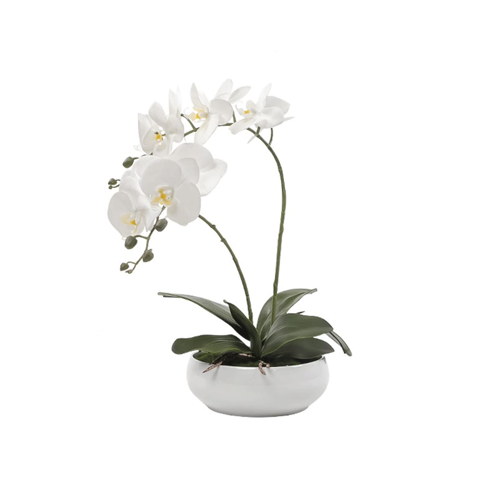 WanhaoShop Artificial Orchid Fake Flower Potted Plant - Realistic Silk Office & Home Decor for Farmhouse, Bathroom, Bedroom, Kitchen Desk - Perfect for Indoor Greenery & Decorative Plants