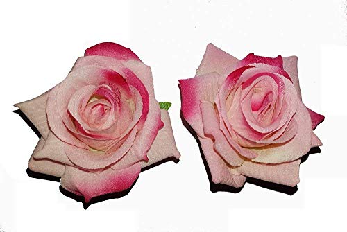 Pink Rose Hair Clips for Women - Floral Hair Accessories (Pack of 2) - Perfect for Weddings, Parties & Everyday Style