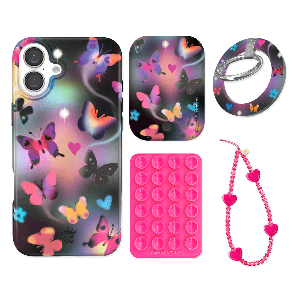 Aurora Butterfly iPhone Case with Grip - Stylish & Secure Phone Cover for iPhone 13/14/15 Pro Max - Perfect for Everyday Use, Travel & Outdoor Activities