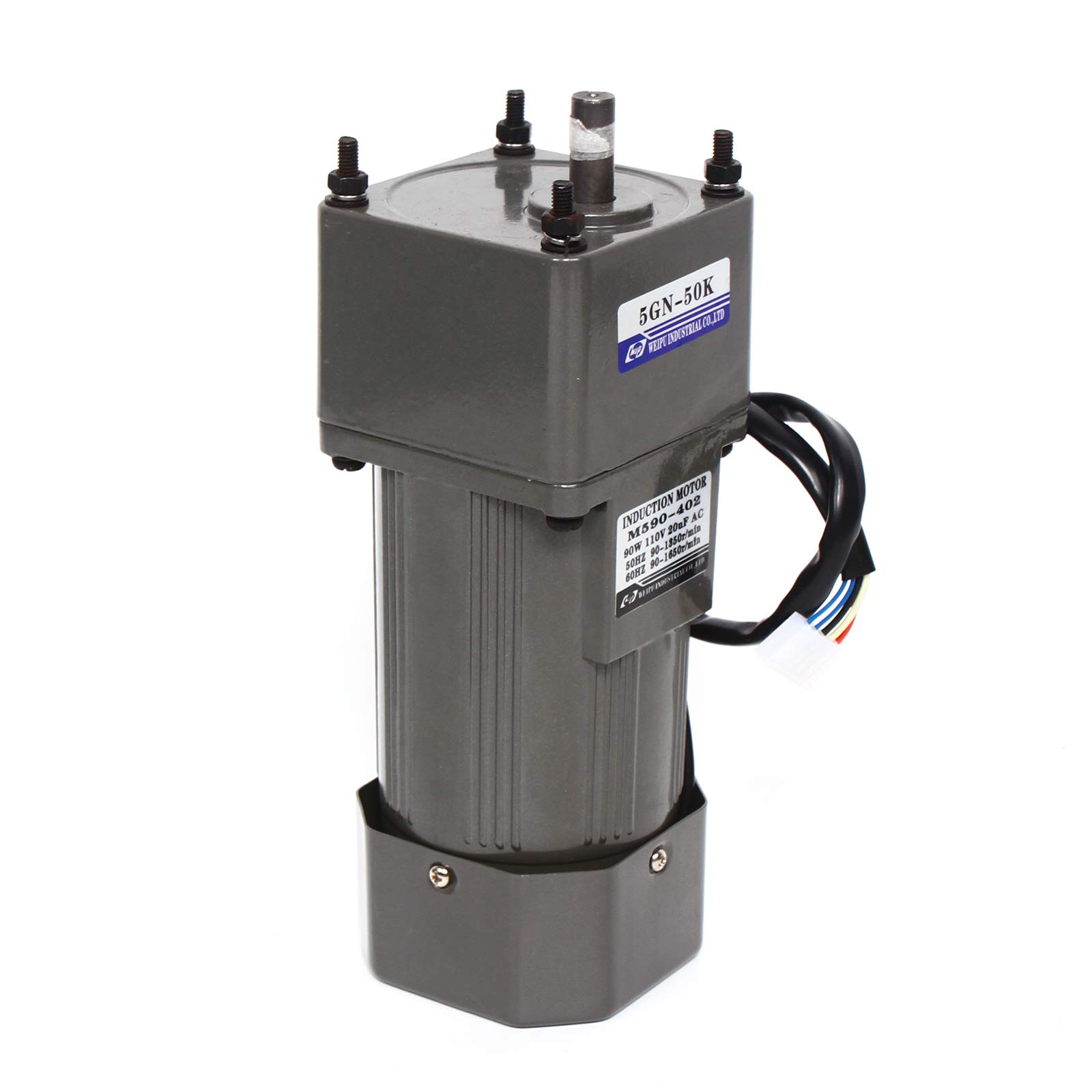 110V 90W 50K High Torque AC Gear Motor - Single Phase 21Nm Electric Gear Reducer with 0-27 RPM Speed Controller | Perfect for Conveyor Systems, Packaging Machines & Industrial Automation Equipment