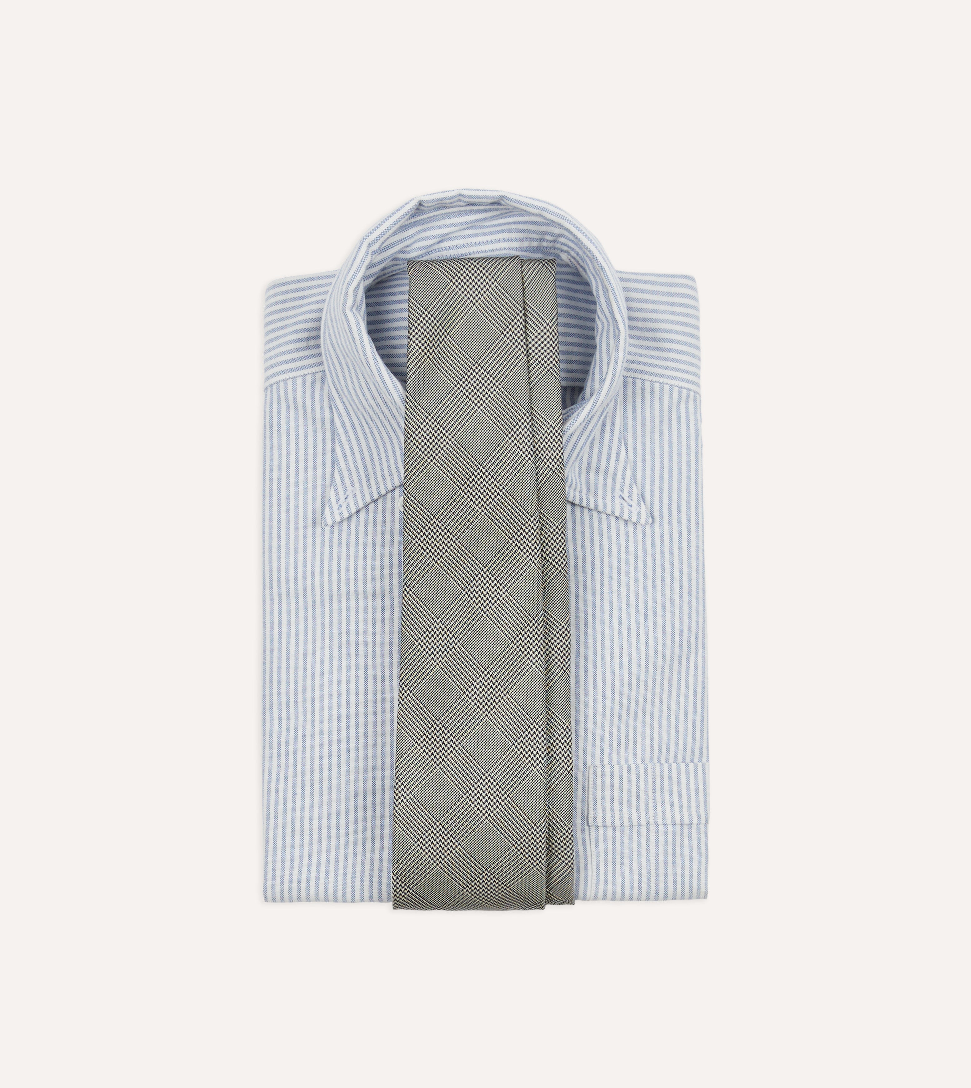 Premium Grey Prince of Wales Check Silk Tie for Men - Elegant Business & Formal Occasion Necktie - Perfect for Weddings, Office & Special Events