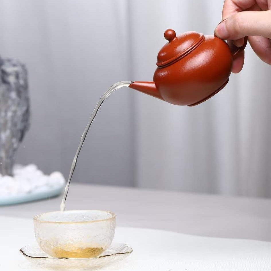 Handmade Zisha Teapot (Shui Ping) by Artist Zhu Liping - Level 4 Certified (2015) - Premium Zhu Ni Clay - Perfect for Chinese Tea Ceremony & Home Decoration