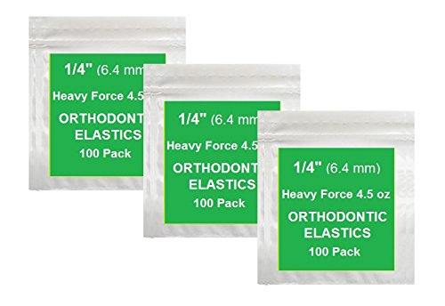 1/4 Inch Orthodontic Elastic Rubber Bands - 300 Pack, Neon Colors, Heavy Force 4.5 oz - Dental Braces Bands for Teeth Gap Fixing, Dreadlock Hair Ties - Includes 1 Elastic Placer Tool - Perfect for Braces Wearers & Hair Styling