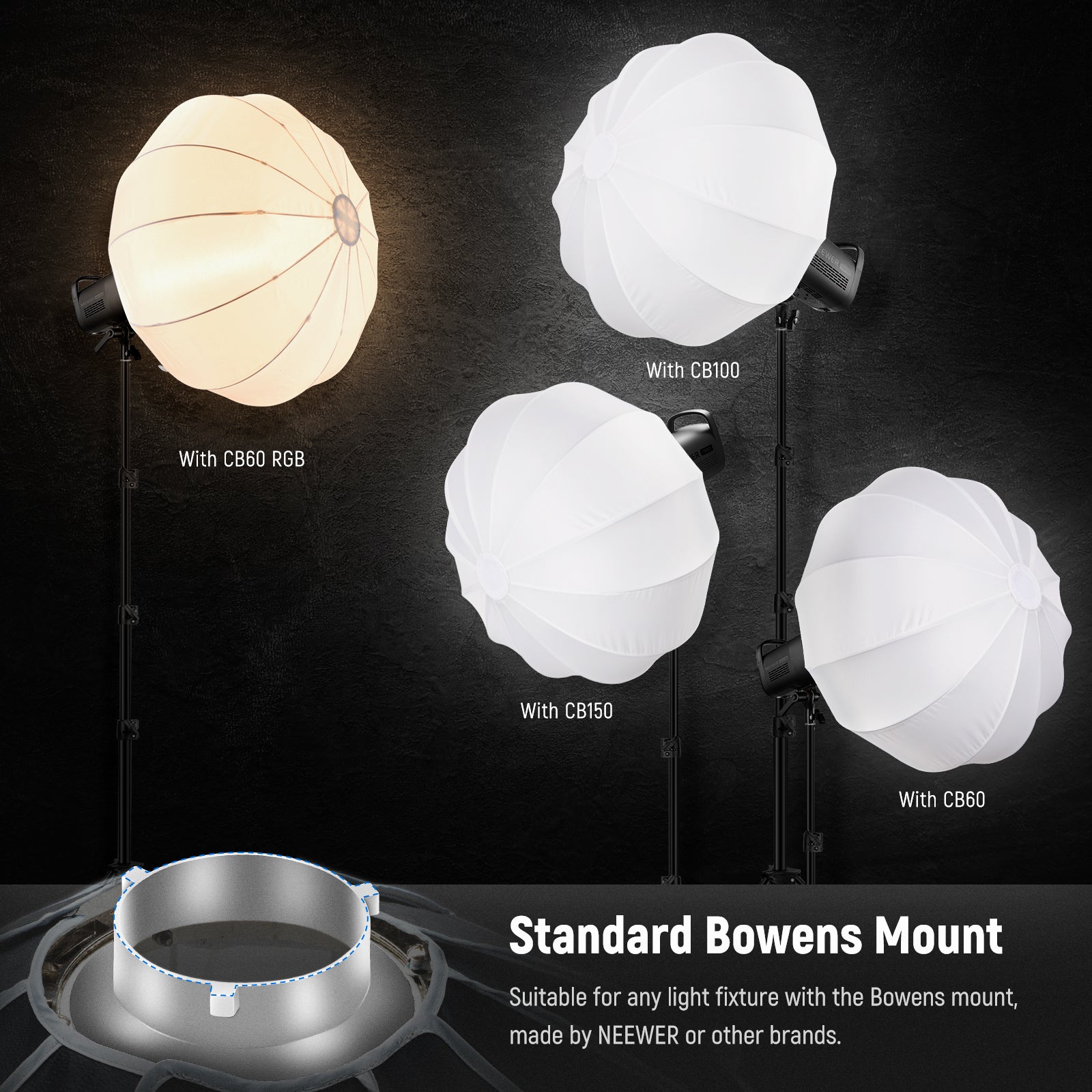 NEEWER NS50L NS65L NS90L Quick Release Lantern Softbox for Photography Lighting - Perfect for Studio, Portrait, and Video Shooting