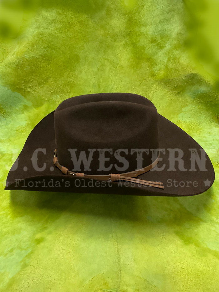 Justin JF0657TOWN CHO 6x Townes Western Felt Hat in Chocolate Brown - Perfect for Cowboy Rides, Country Music Festivals & Western Fashion Outfits