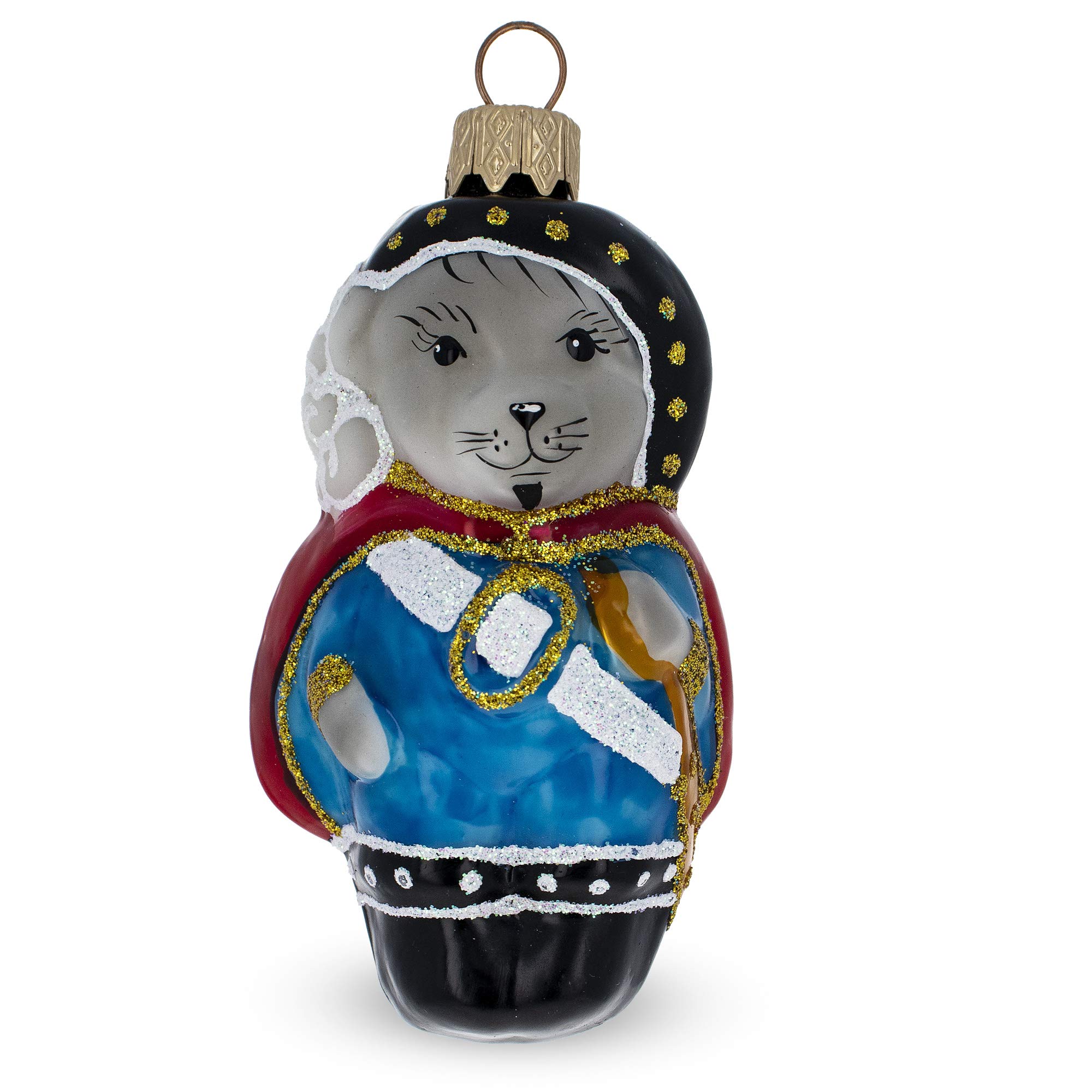 Mini Glass Christmas Ornament - Musketeer Mouse Design for Holiday Tree Decorations | Perfect for Xmas Gifts, Home Decor & Festive Party Decorations