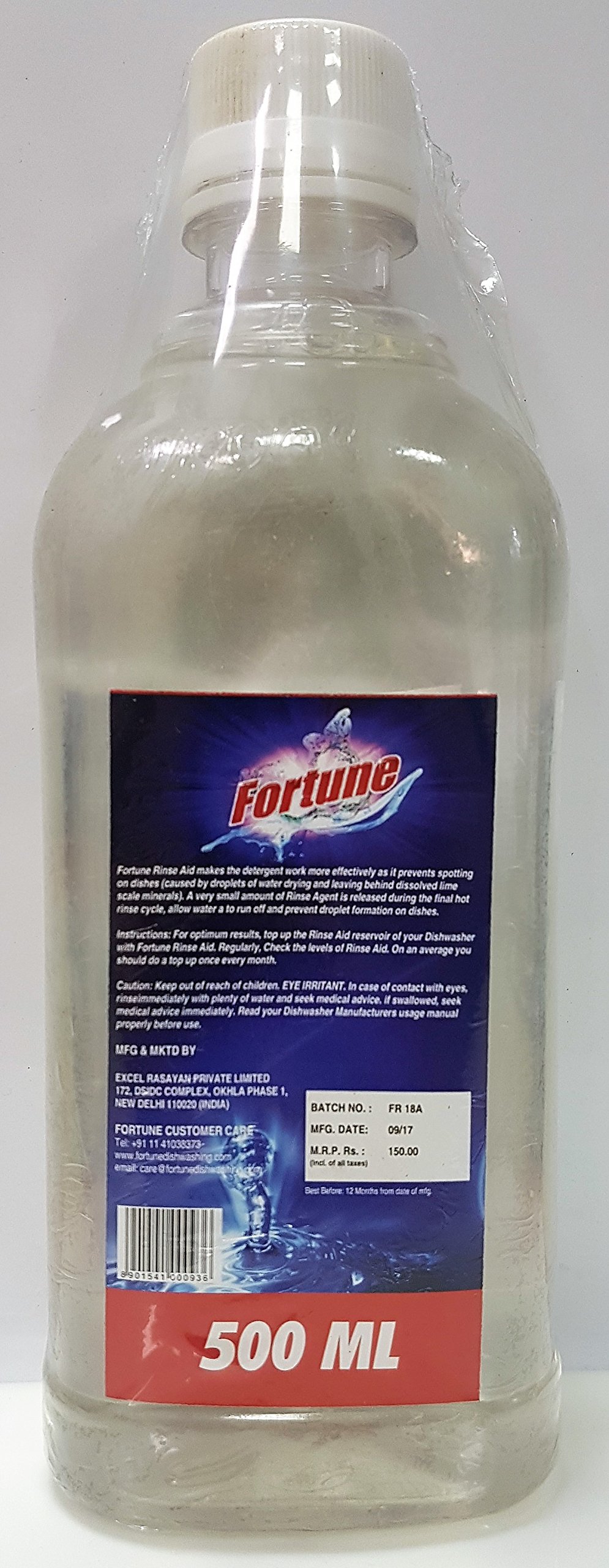 Fortune Rinse Aid Liquid (500ml) & Dishwasher Salt (1kg) - Universal Compatibility for All Dishwasher Brands - Perfect for Sparkling Clean Dishes in Every Wash