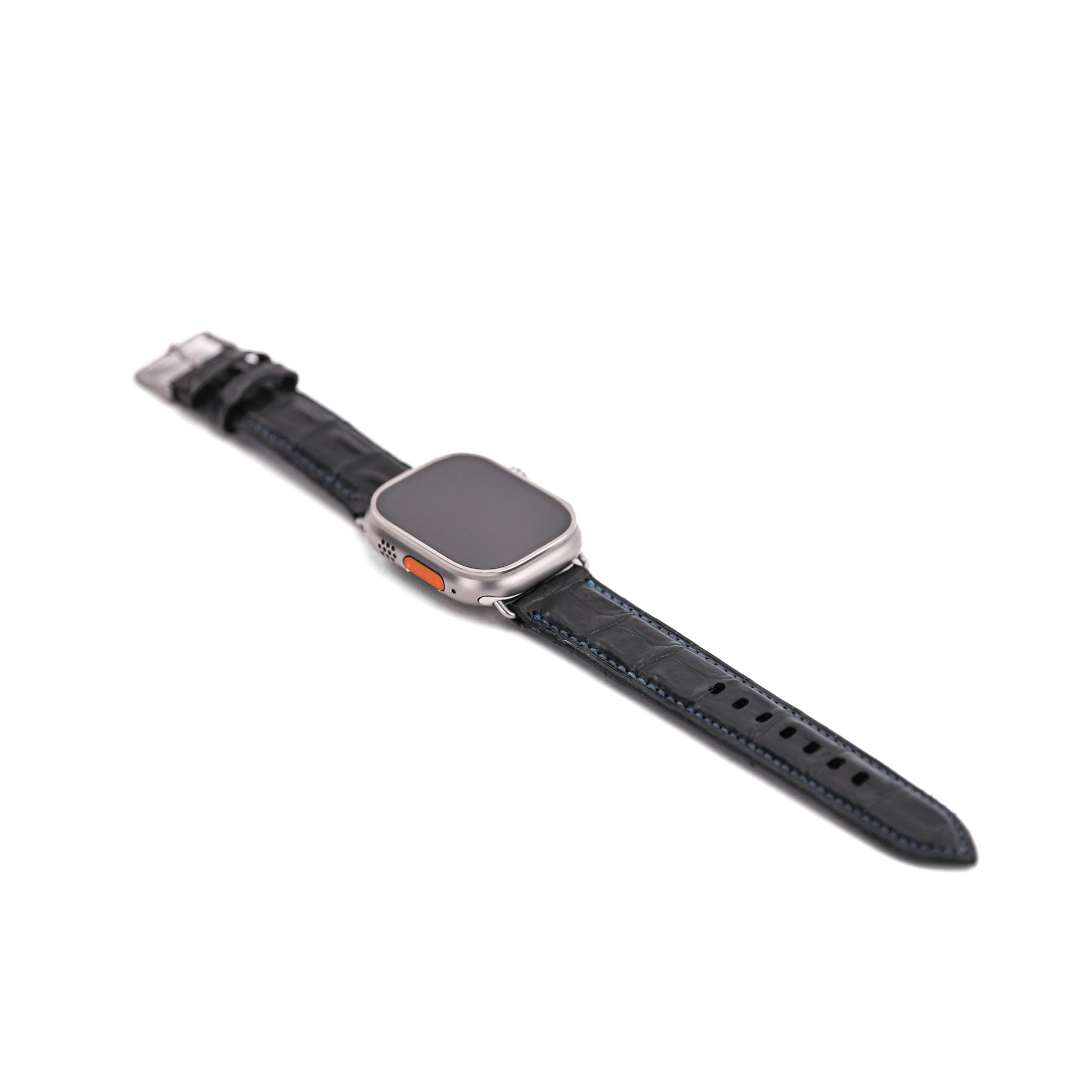 Apple Watch Ultra Leather Band - Premium Replacement Strap for Apple Watch Series 49mm/45mm/38mm (Midnight Black) - Perfect for Workouts, Business Meetings & Everyday Wear