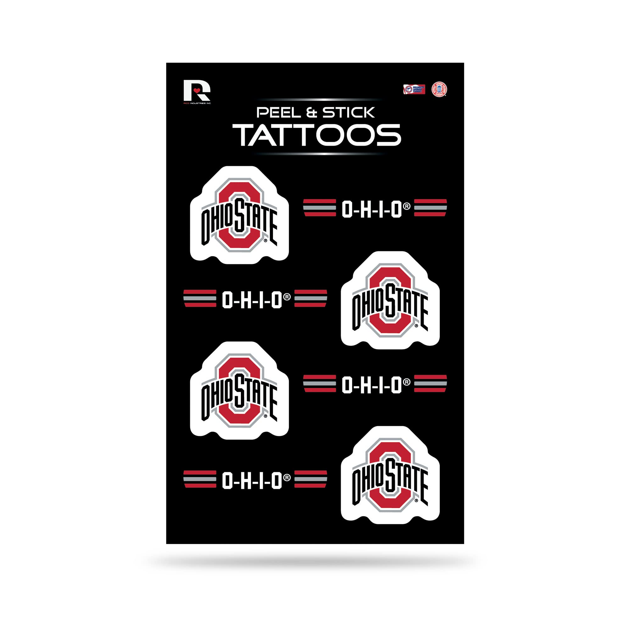 NCAA Vertical Tattoo Peel & Stick Temporary Tattoos - Eye Black Stickers for Sports Fans - Perfect for Game Day, Halloween Costumes & Team Spirit Events