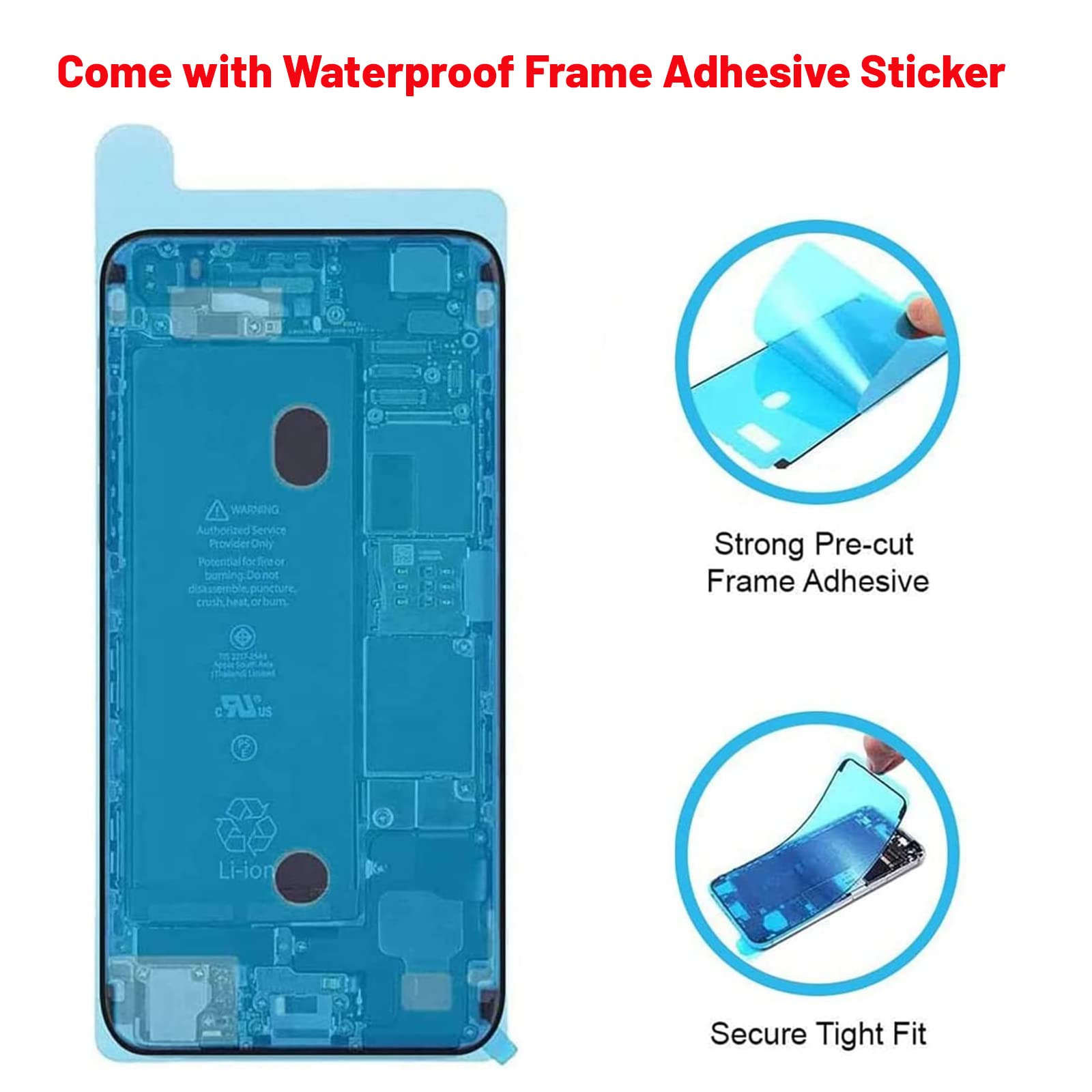 iPhone 14 Plus Screen Replacement - 6.7 Inch LCD Glass Repair Kit with Waterproof Adhesive (No OLED/Touch Digitizer) - Compatible with iPhone 14 Plus - Perfect for DIY Phone Repairs & Water Damage Protection
