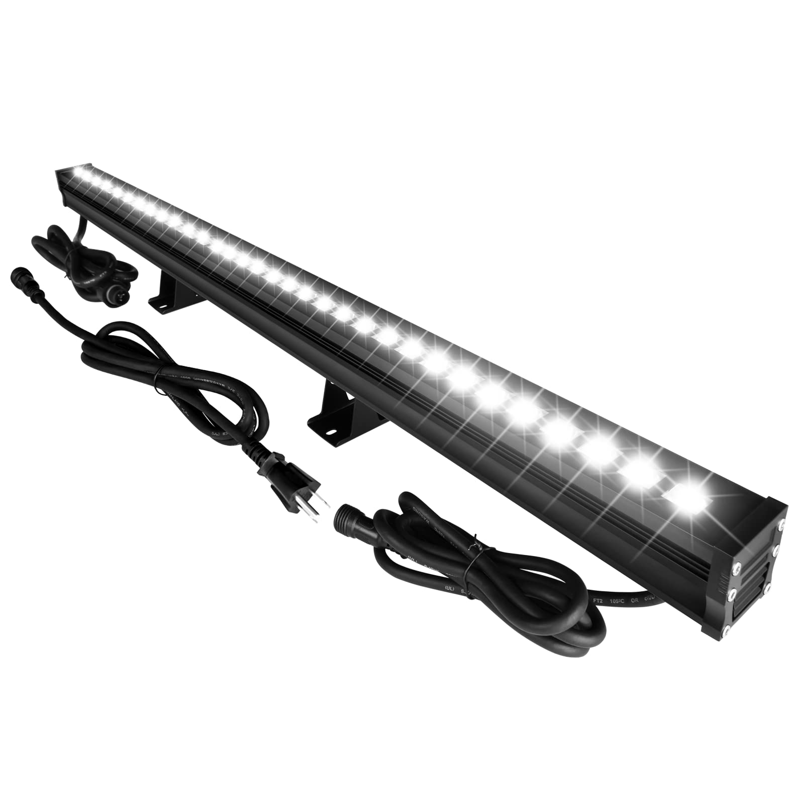 Upgraded Linkable LED Wall Washer Lights - 10x60 Wide Angle Wall Wash Lighting, 36W 5000K Daylight Plug-in Bar Lights (120V, 40 Inch/3.2ft) for Indoor & Outdoor Use - Perfect for Stage Lighting, Patio Illumination, Landscape Accent, and Architectural Highlighting