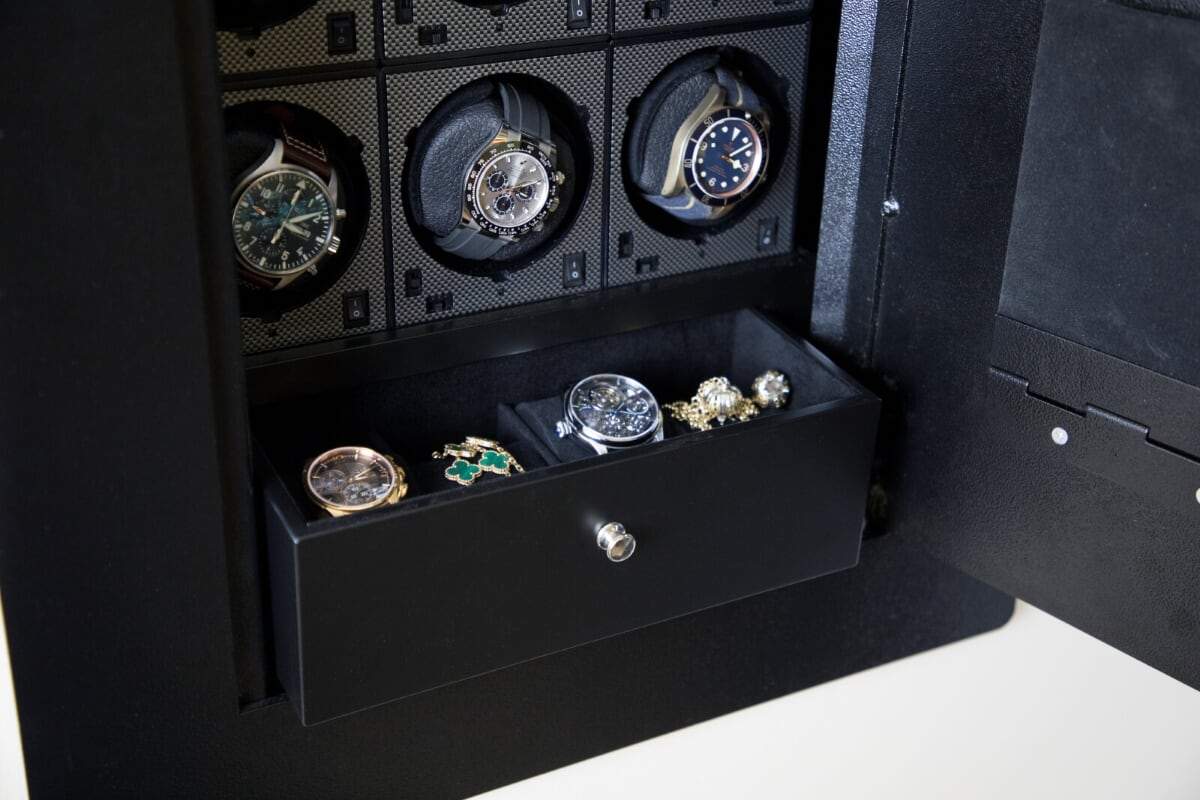 BlumSafe 301504 Luxury Watch Winder Wall Safe - Made in USA Gen 2.0 - Secure Storage for Rolex, Omega & High-End Watches - Perfect for Home, Office & Travel