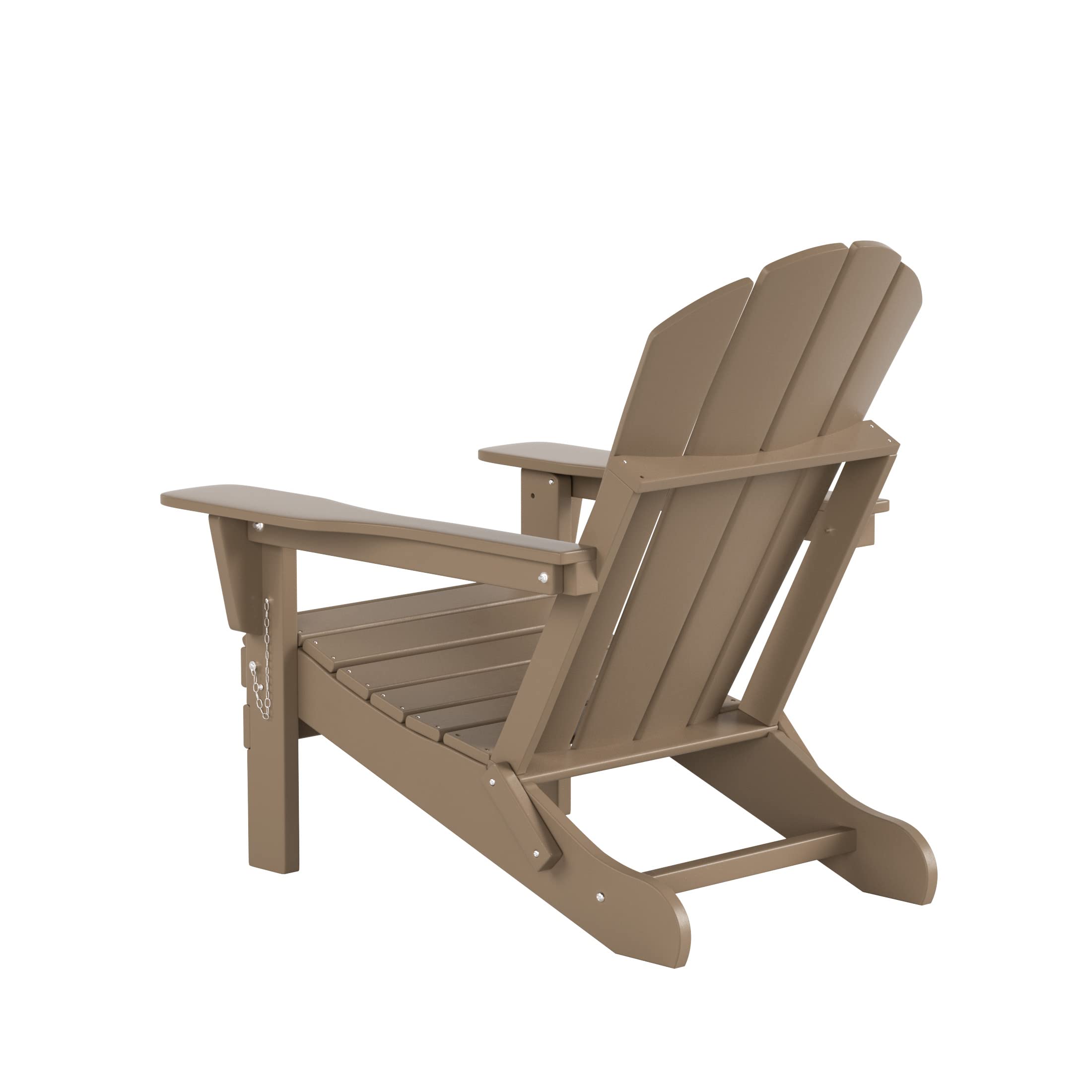 **HDPE Adirondack Chair Ottoman Side Table Set 5-Piece - Patio, Backyard, Garden, Porch & Bonfire Outdoor Furniture (Weathered Wood Finish)** - Perfect for Relaxing, Entertaining & Outdoor Gatherings