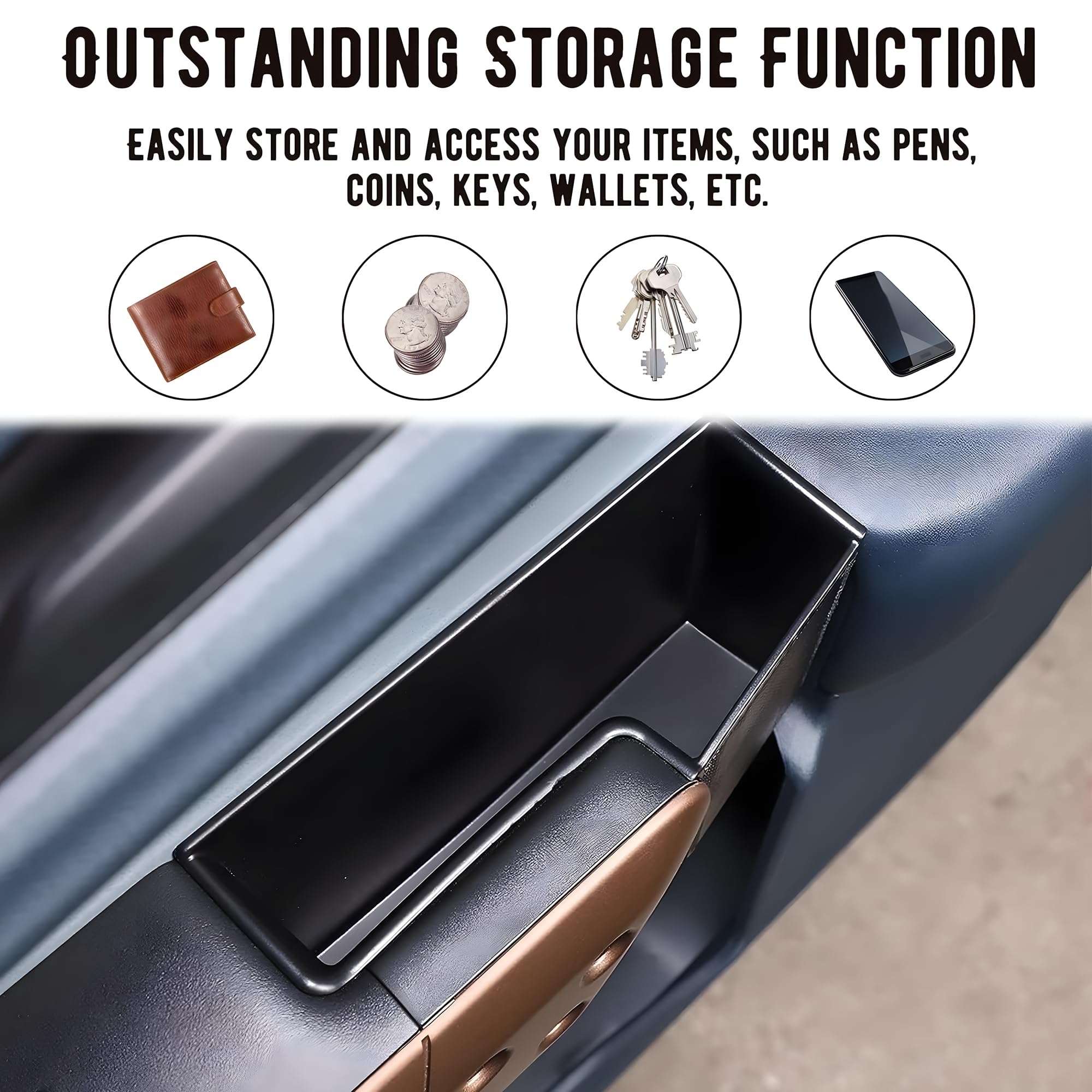 2022-2025 Ford Maverick Car Door Side Storage Box Organizer - 2PC Armrest Phone Pocket Insert Accessories | Perfect for Road Trips, Commuting & Daily Storage Needs