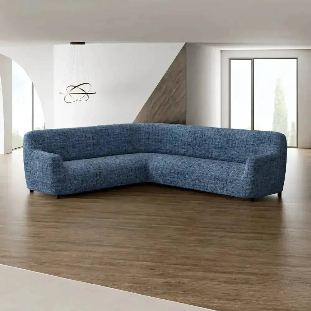 Corner Sofa Slipcover - Microfiber Printed Stretchable Furniture Protector for Living Room, Bedroom | Easy Fit, Washable Sofa Cover for Sectional Couches