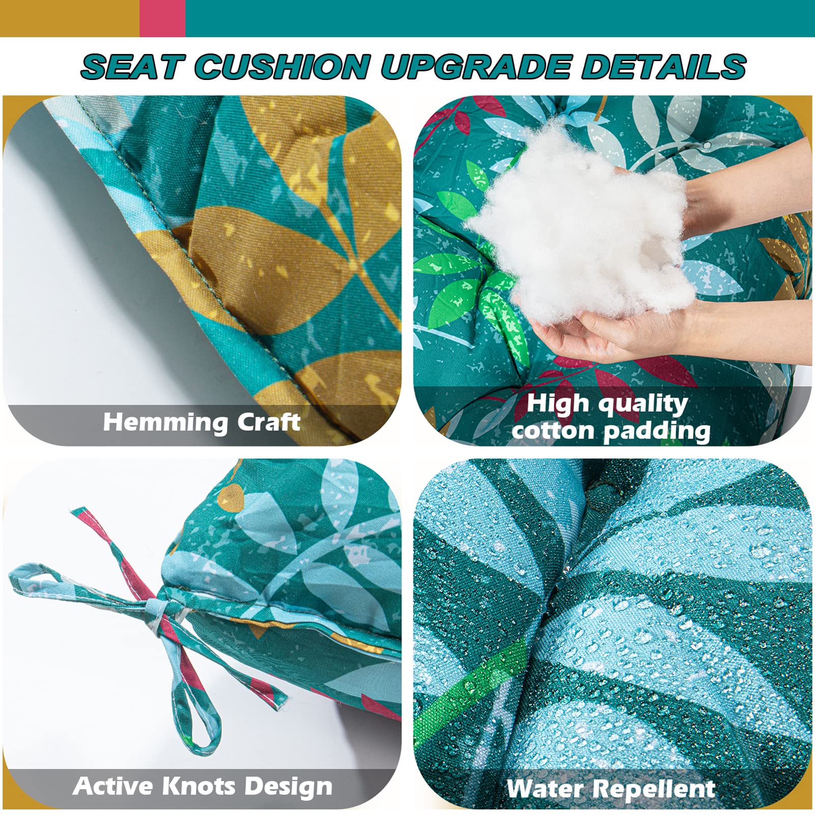 **Waterproof Outdoor Swing Replacement Cushions – Soft Garden Bench Seat with Backrest & Non-Slip Ties – Overstuffed Patio Chair Cushion (Flower Print, 40x59 Inches) – Perfect for Porch, Deck & Backyard Relaxation**