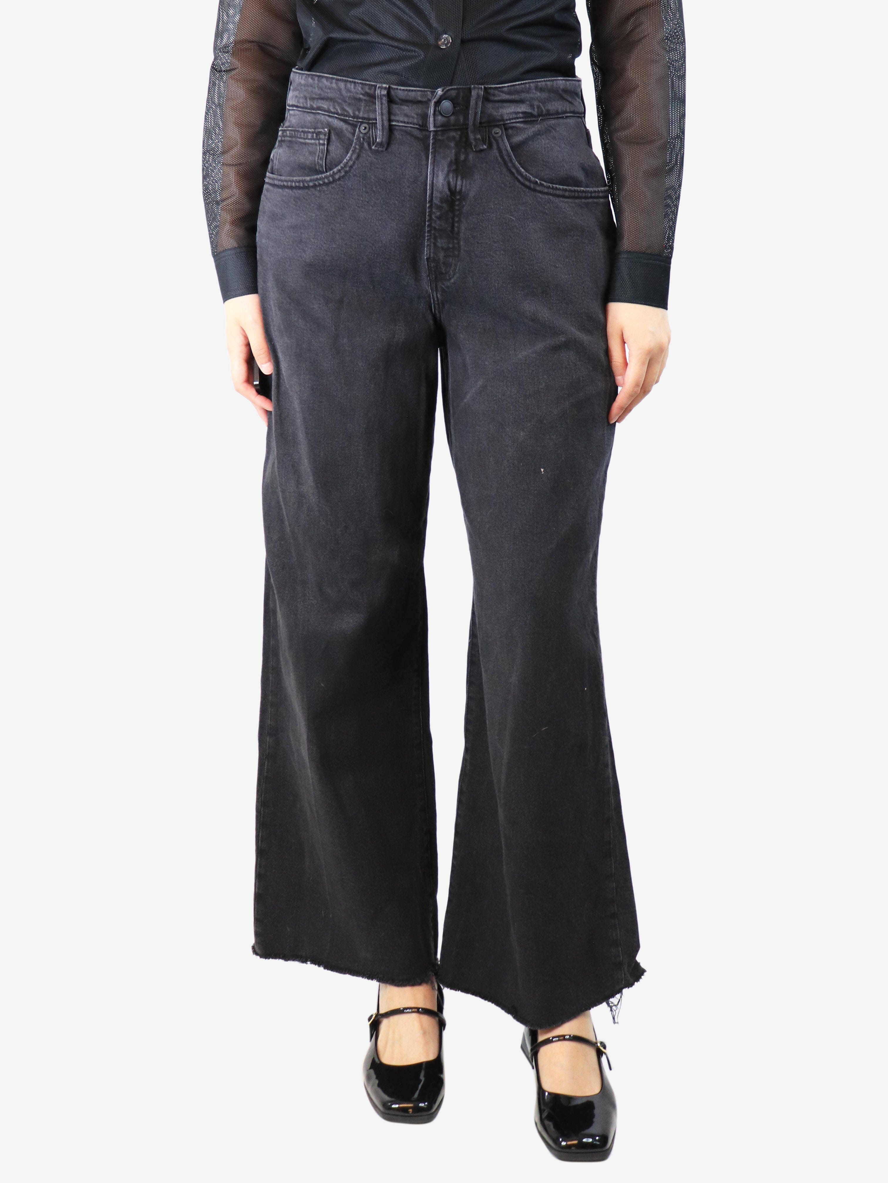 Black Relaxed Fit High-Rise Jeans for Women - UK Size 10 | Comfortable Stretch Denim Pants for Casual Wear & Everyday Outfits