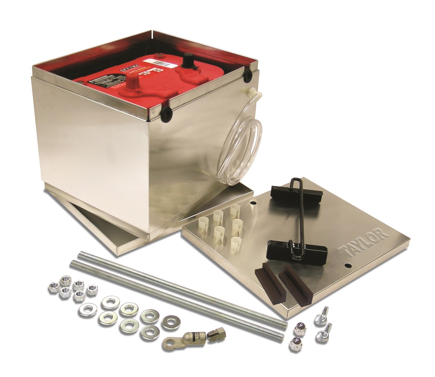 TAYLOR CABLE 48200 Aluminum Battery Box with Hold Down - Secure Battery Storage for Cars, Trucks & Marine Vehicles