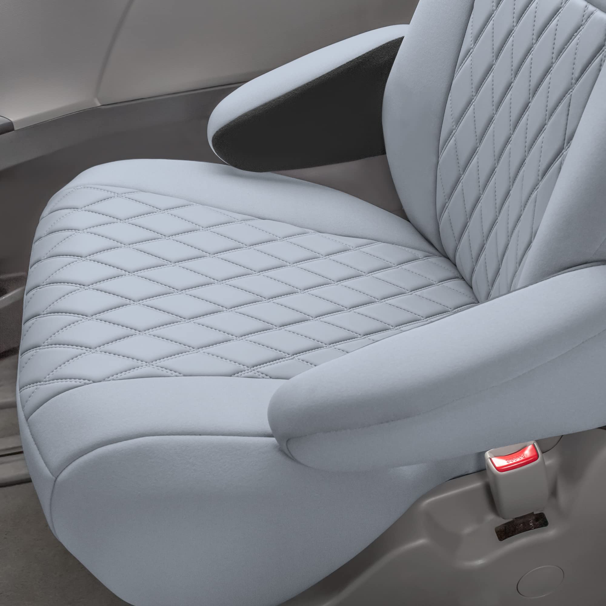 Premium Custom Fit Car Seat Covers for 2011-2020 Toyota Sienna 7-Passenger | 2nd Row Neoprene Seat Protectors | Waterproof & Washable Automotive Seat Covers in Solid Gray | Perfect for Family Road Trips, Daily Commutes & Pet Protection