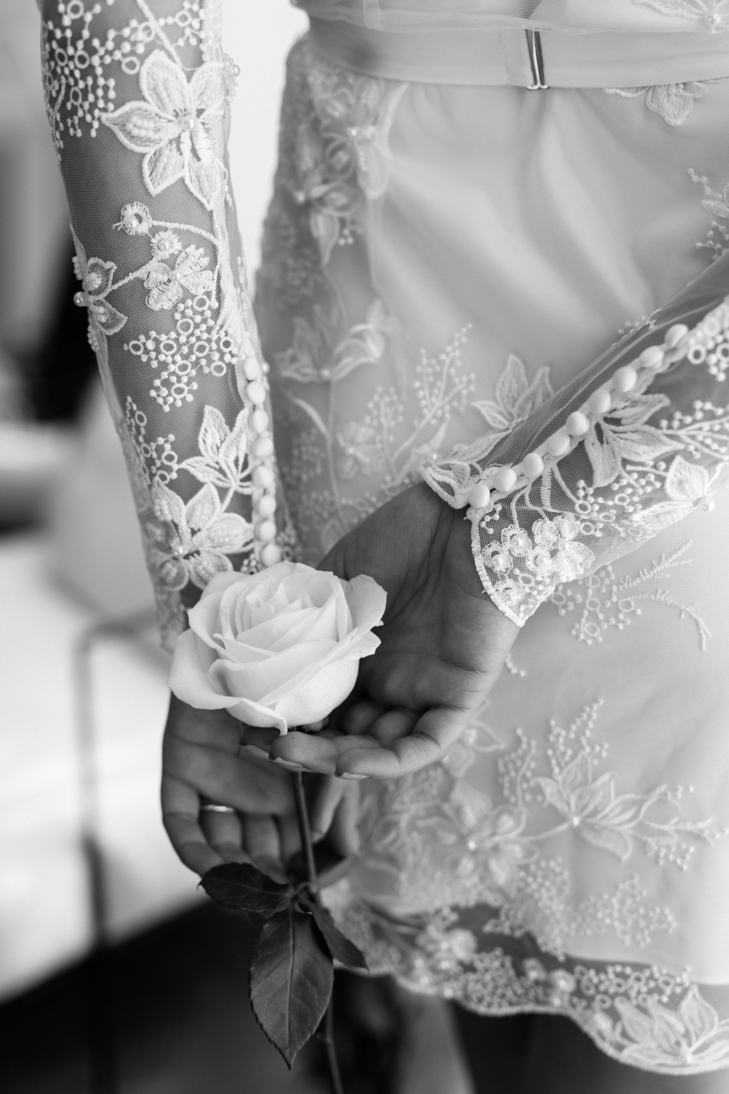 Grace Pearl Beaded Bridal Robe with Slip - Elegant Lace Wedding Gown Cover Up for Bride, Bridesmaids & Photoshoots - Perfect for Getting Ready, Ceremony & Honeymoon